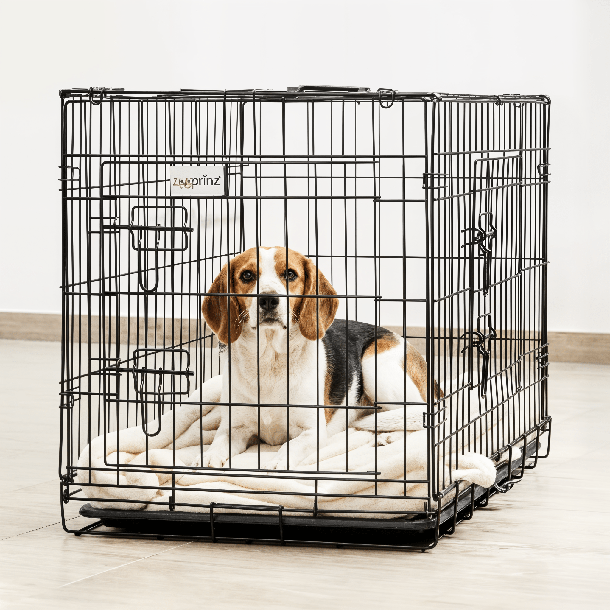 Collapsible Metal Dog Box In 4 Sizes - Transport Box And Dog Cage For The Car With 2 Doors And , Removable Floor Tray, Grid Roof, Rounded Corners, Carrying Handle, For Small And Large Dogs And Cats.