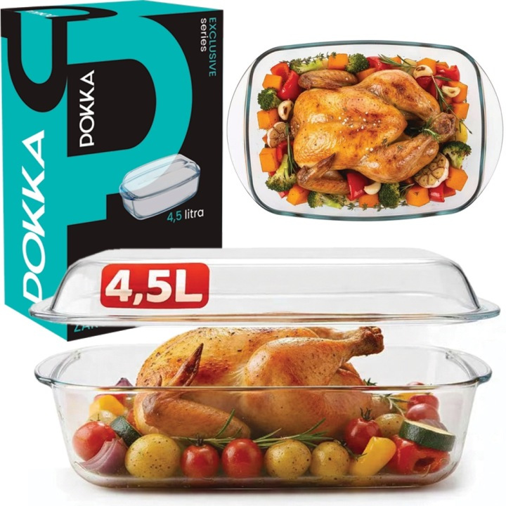 Image of Large Heat-resistant Glass Baking Dish With Lid, Spacious Oven-safe Container For Baking Dishes