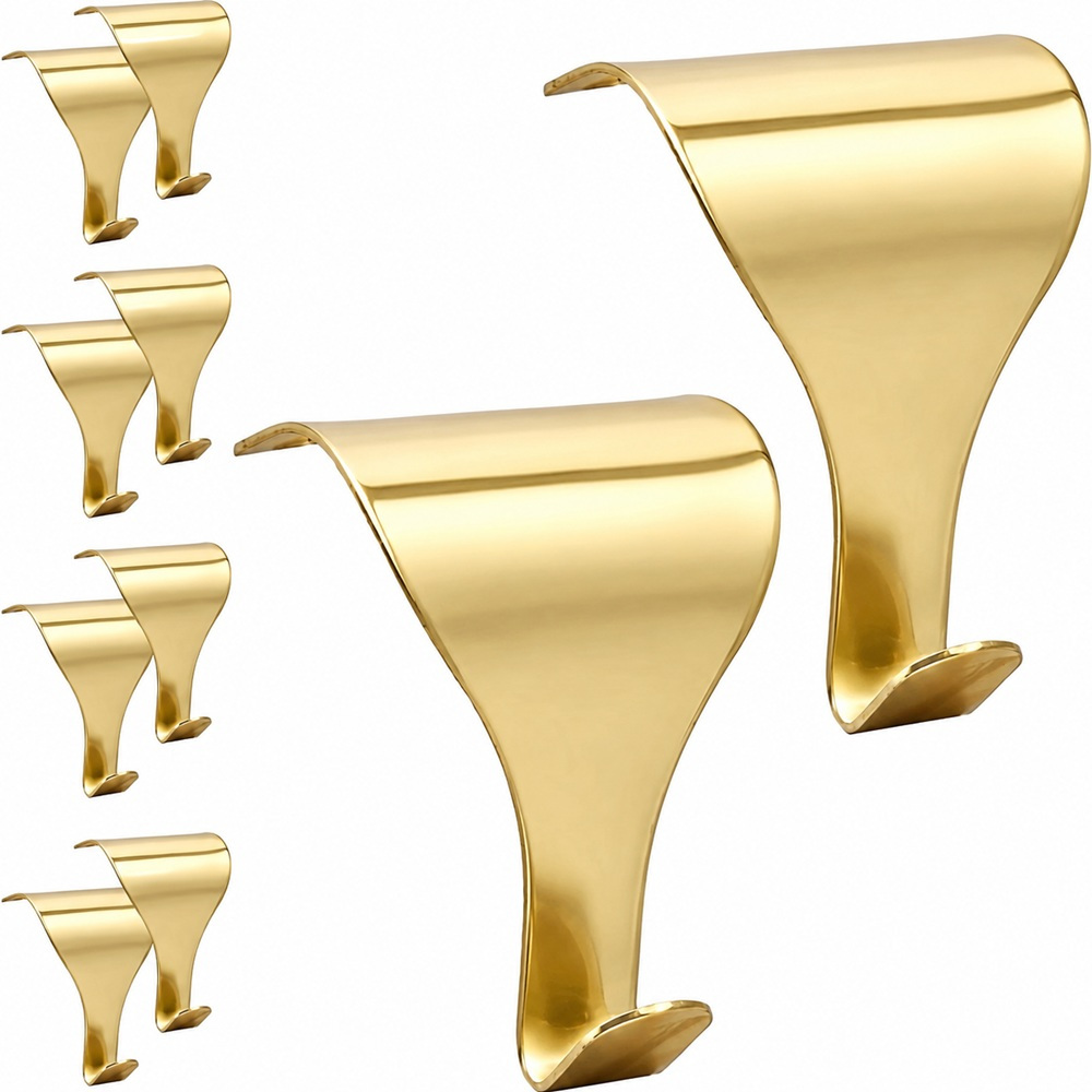 TEMU 10 Pack Brass Plated Picture Rail Hooks Heavy Duty Steel Moulding Hooks For Frames Artwork Photos Indoor Hanging