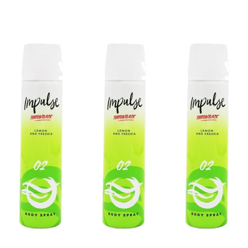 TEMU Pack Of 3 Lemon & O2 Body Spray 75ml