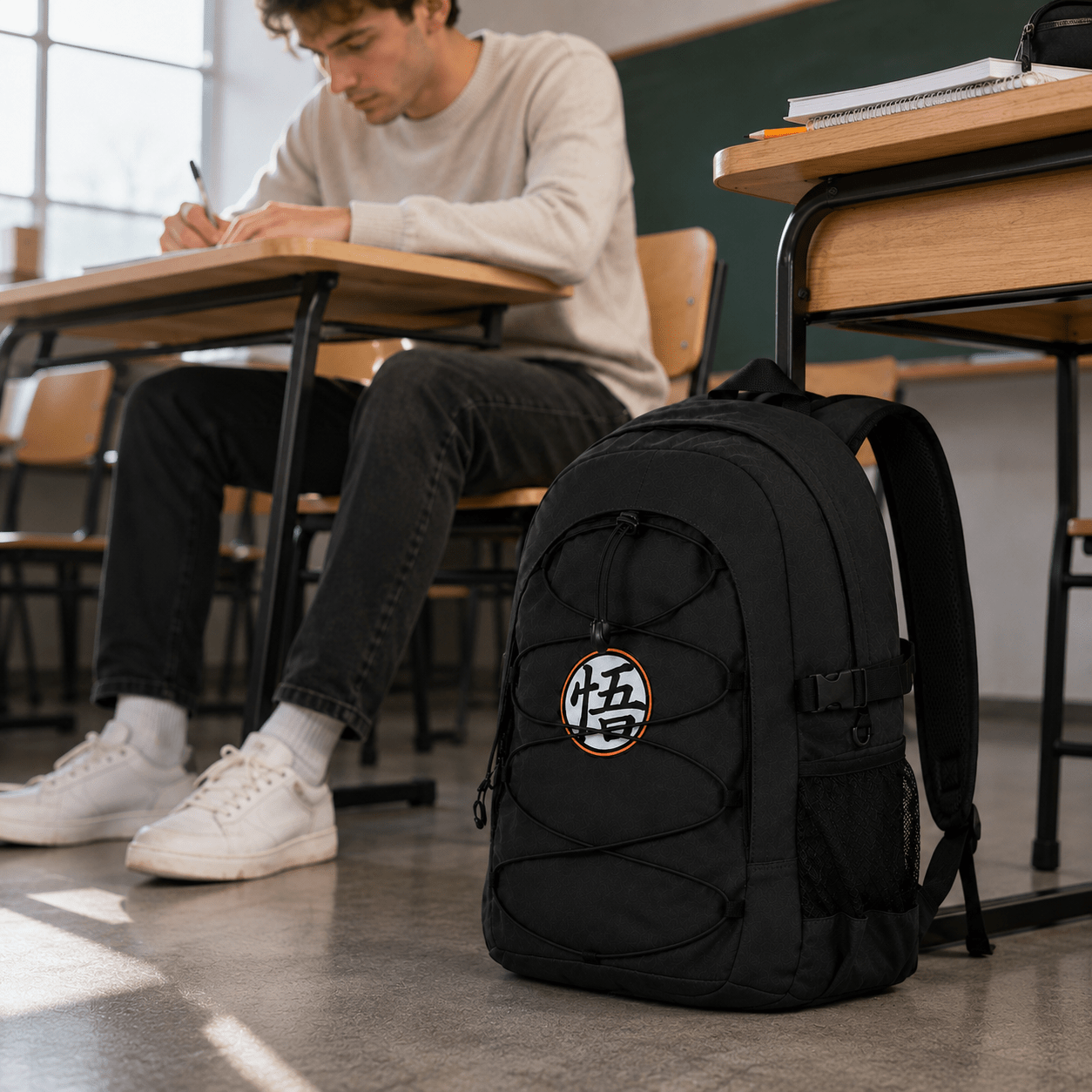 Image of School Backpack, Two-compartment Dragon Ball Fight Pro Black 18x31x44 Cm