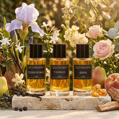 coffret trio collection – élixir de bois 50ml, 50ml et 50ml – fragrances boisées, vanillées et ambrées