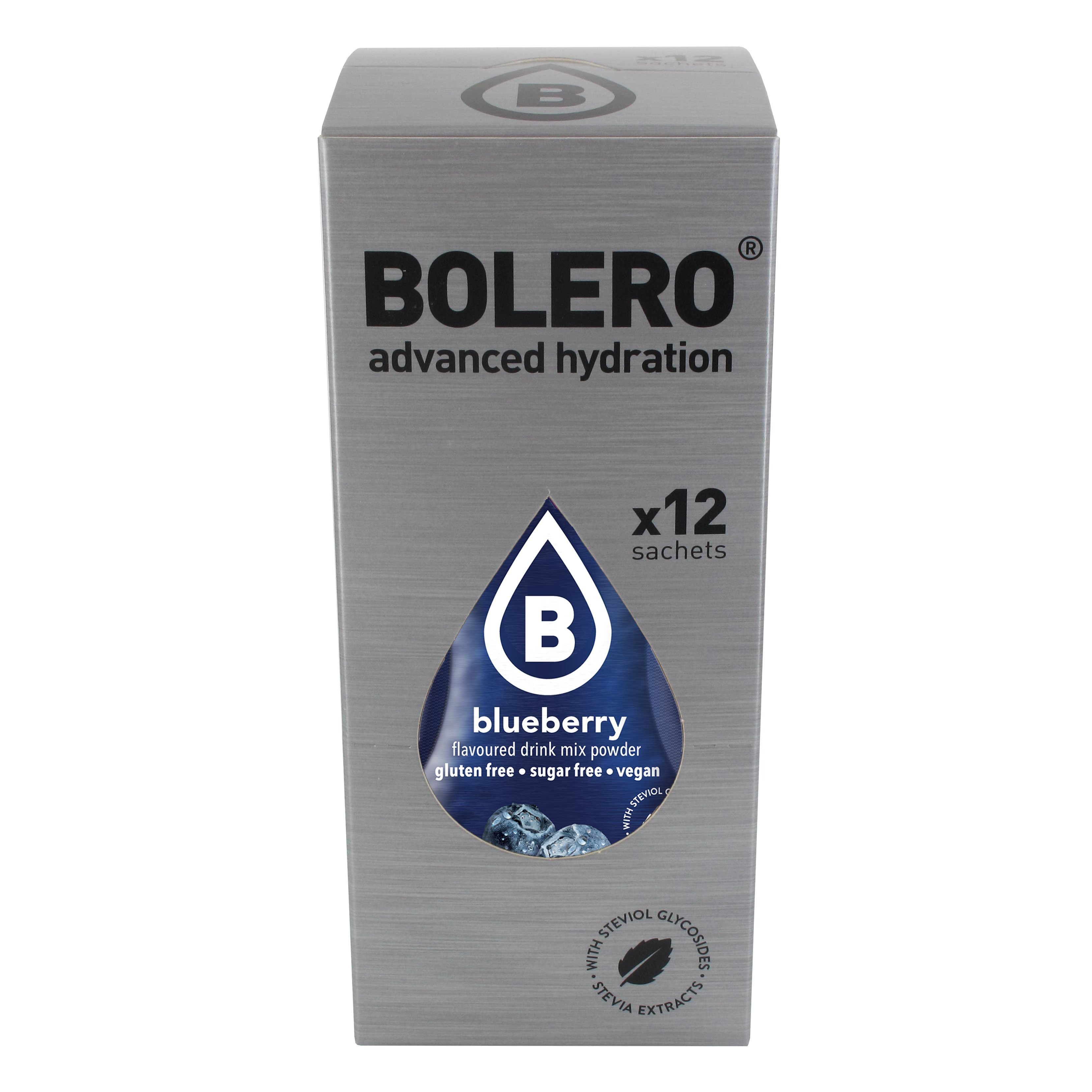 Image of Bolero Blueberry (bilberry) Flavored Sugar-free Drink Powder 12 Sticks Of 3g Each (=36g)