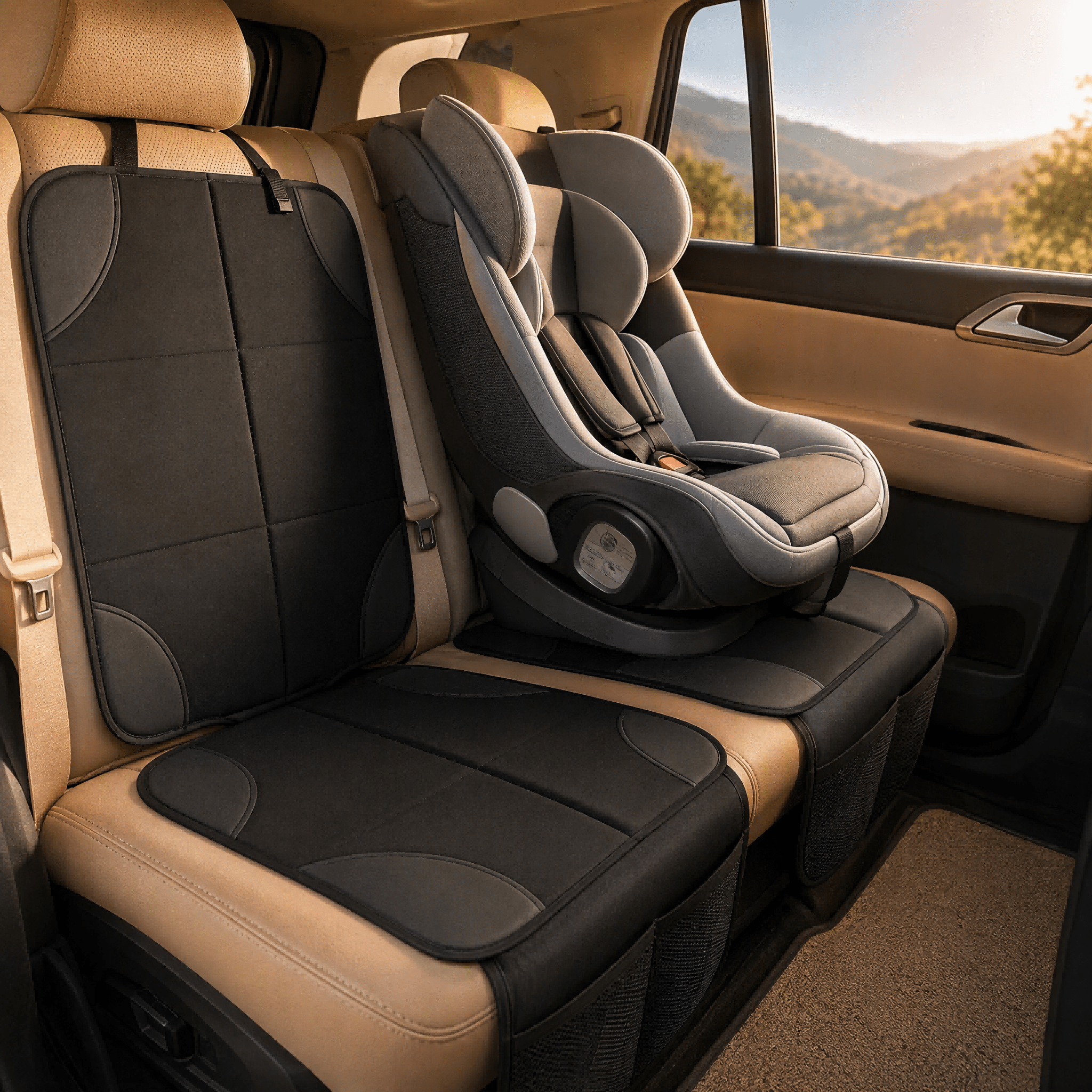 Image of 2‑pack Car Seat Protector Cushion Set, Thick Padded Car Seat Covers, Soft Thick Padding Auto Seat Protectors For Car Interior