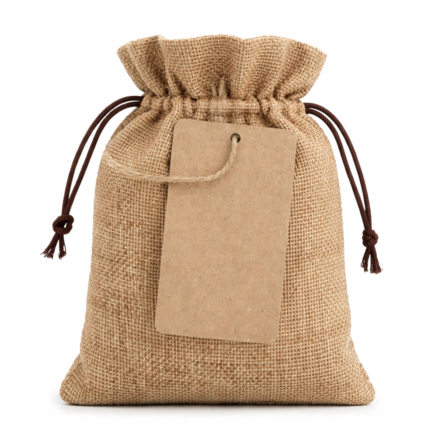 TEMU Jute Gift Bag 9x13 Cm With Double Drawstring | Natural Linen Pouch For Jewelry, Lavender, Herbs, And Small Gifts