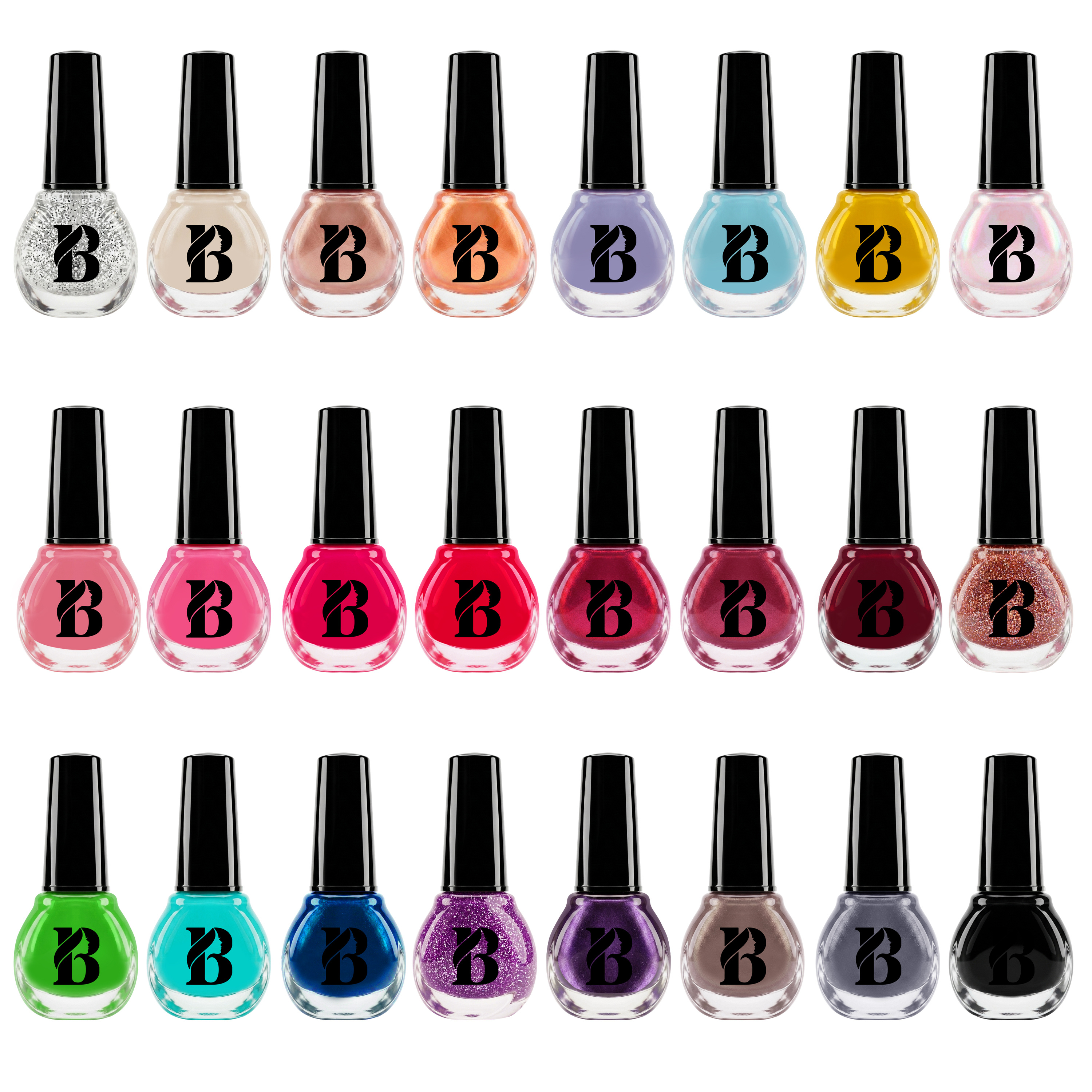TEMU 24pcs Quick Dry Nail Polish Set, 24 Different Colours, Long Lasting Nail Varnish Collection