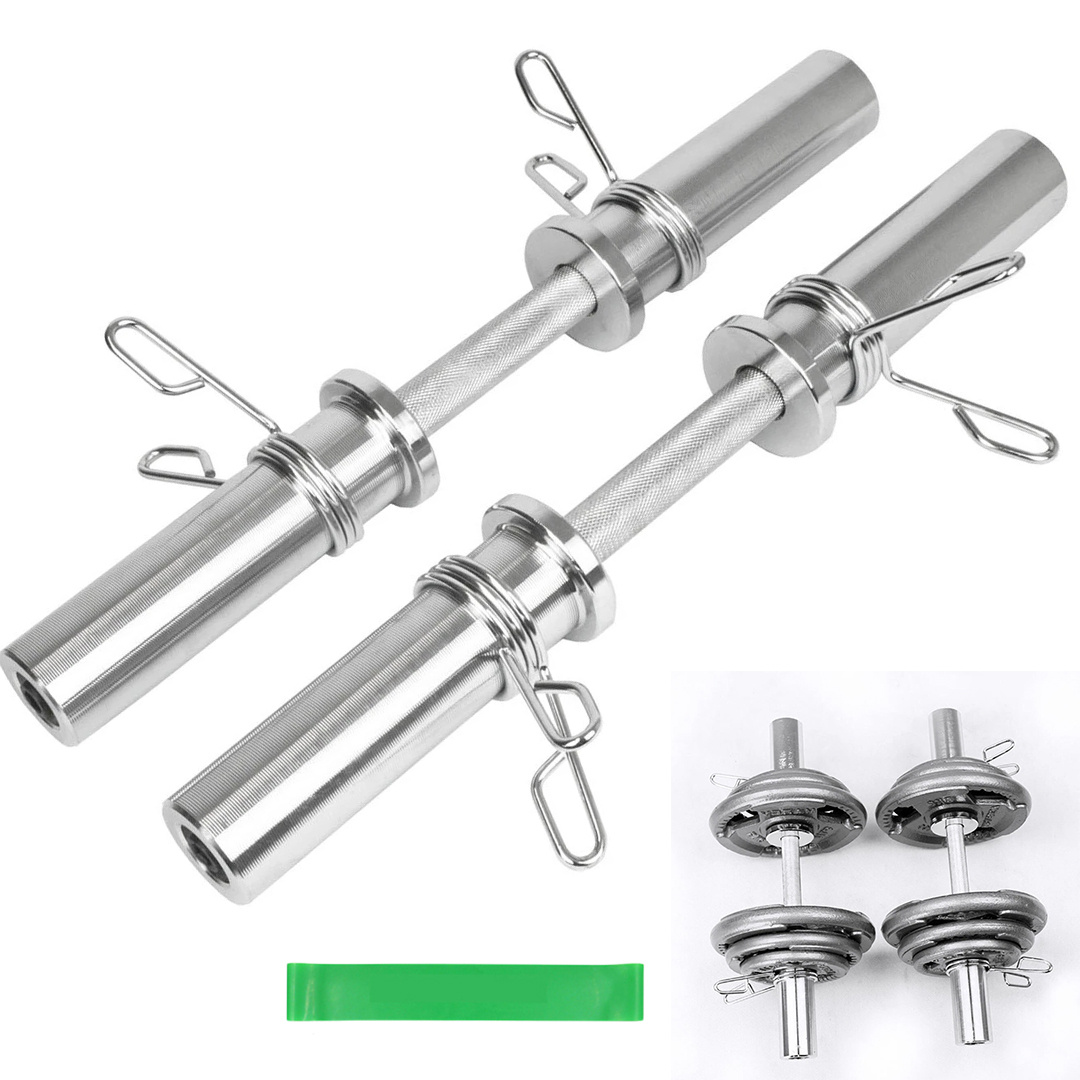 TEMU 2pcs 20inch Dumbbell Bar Set & Spring Collars, Free Weights, Weight Lifting Dumbell
