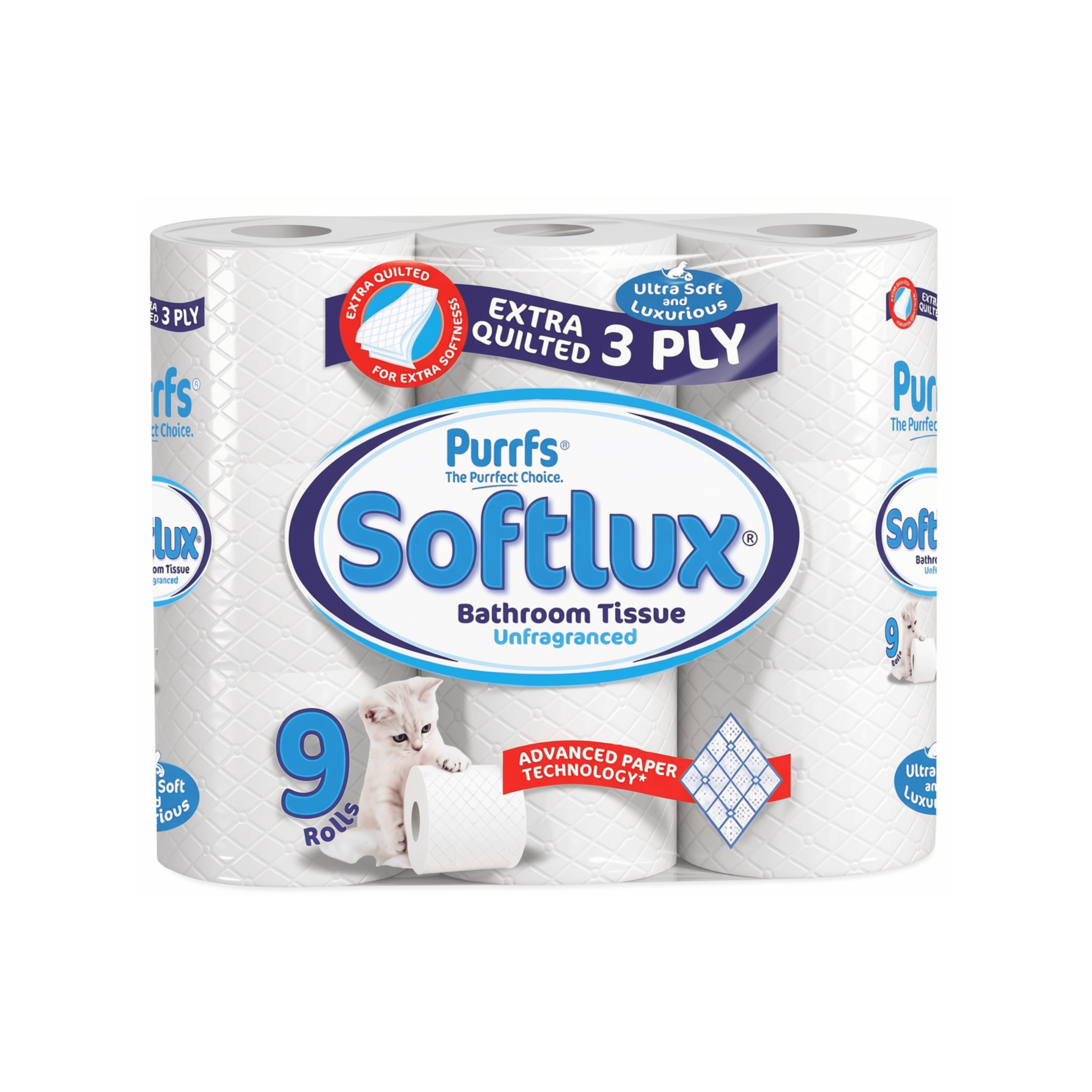 TEMU Classic Quilted Toilet Tissue 18 Rolls - , Strong And Absorbent Toilet Roll - Bulk Pack 18 Rolls - 3-ply - White Unscented, Embossed & Quilted