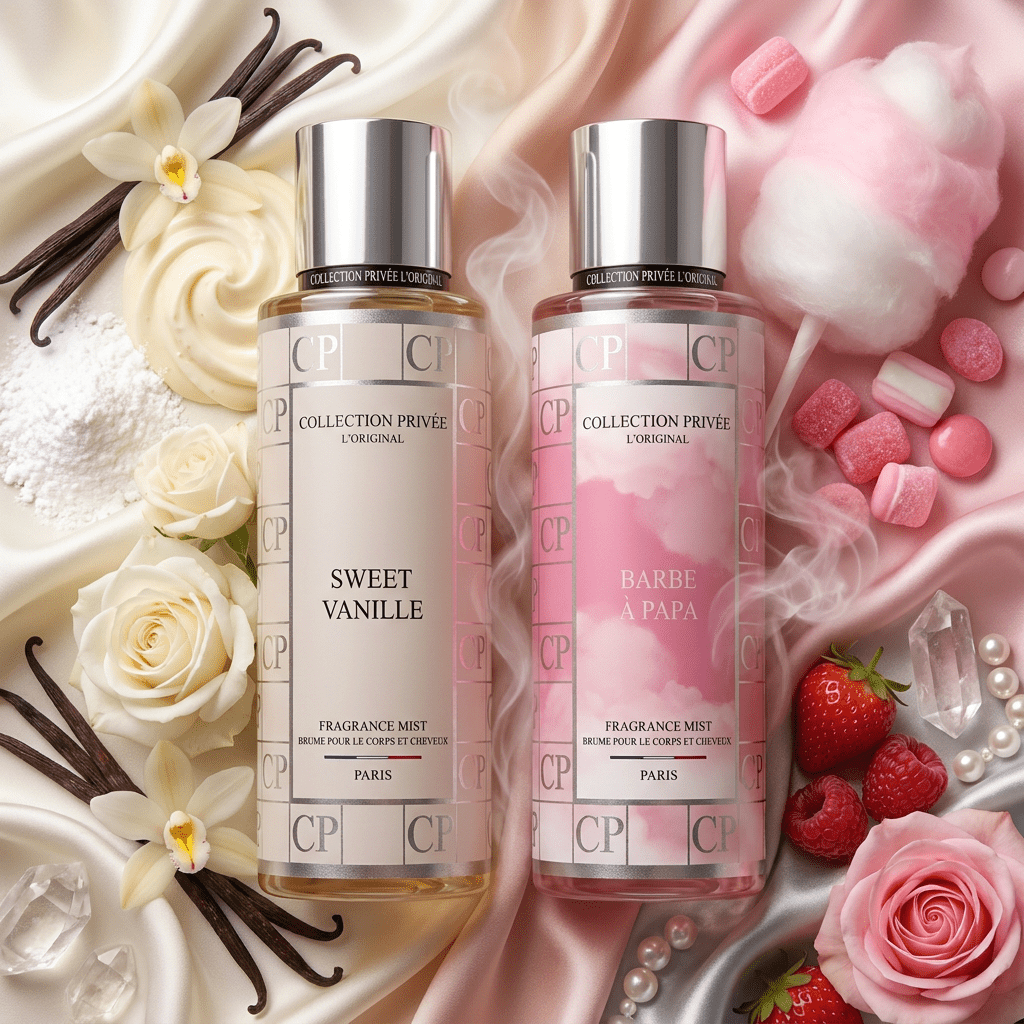 TEMU Lot de 2 Parfumées Corps et Cheveux COLLECTION PRIVÉE SWEET VANILLE 250ml et BARBE À PAPA 250ml