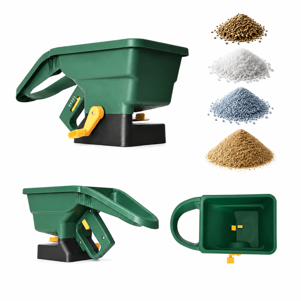 Hand Spreader 3 Liter With Hand Crank – Spreader For Fertilizer, Lawn Seed, Sand, And , 18 Cm Working Width, 5-level Adjustment, Ergonomic Handle With Hand Protection