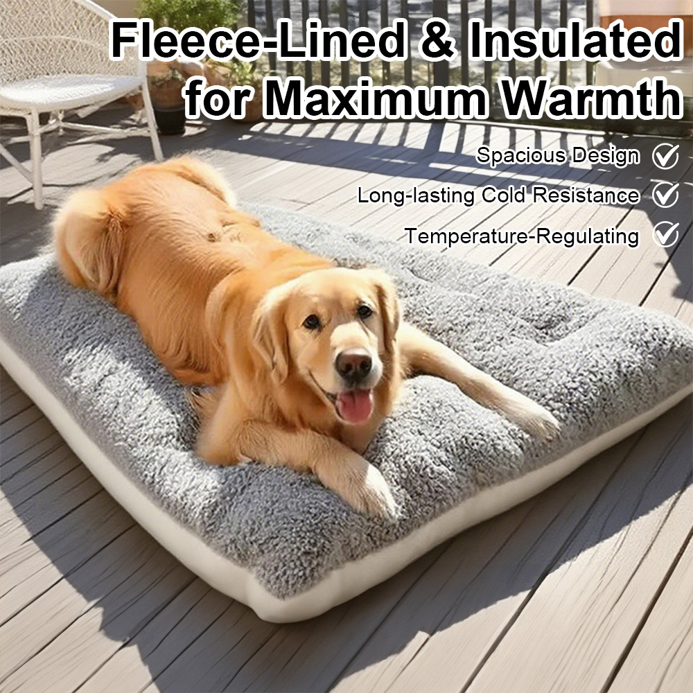Pet Sleeping Pad, Bed, Washable And Non-slip, Mat With Thick Padding For Crate Floor Or Couch Use, Indoors Or Travel