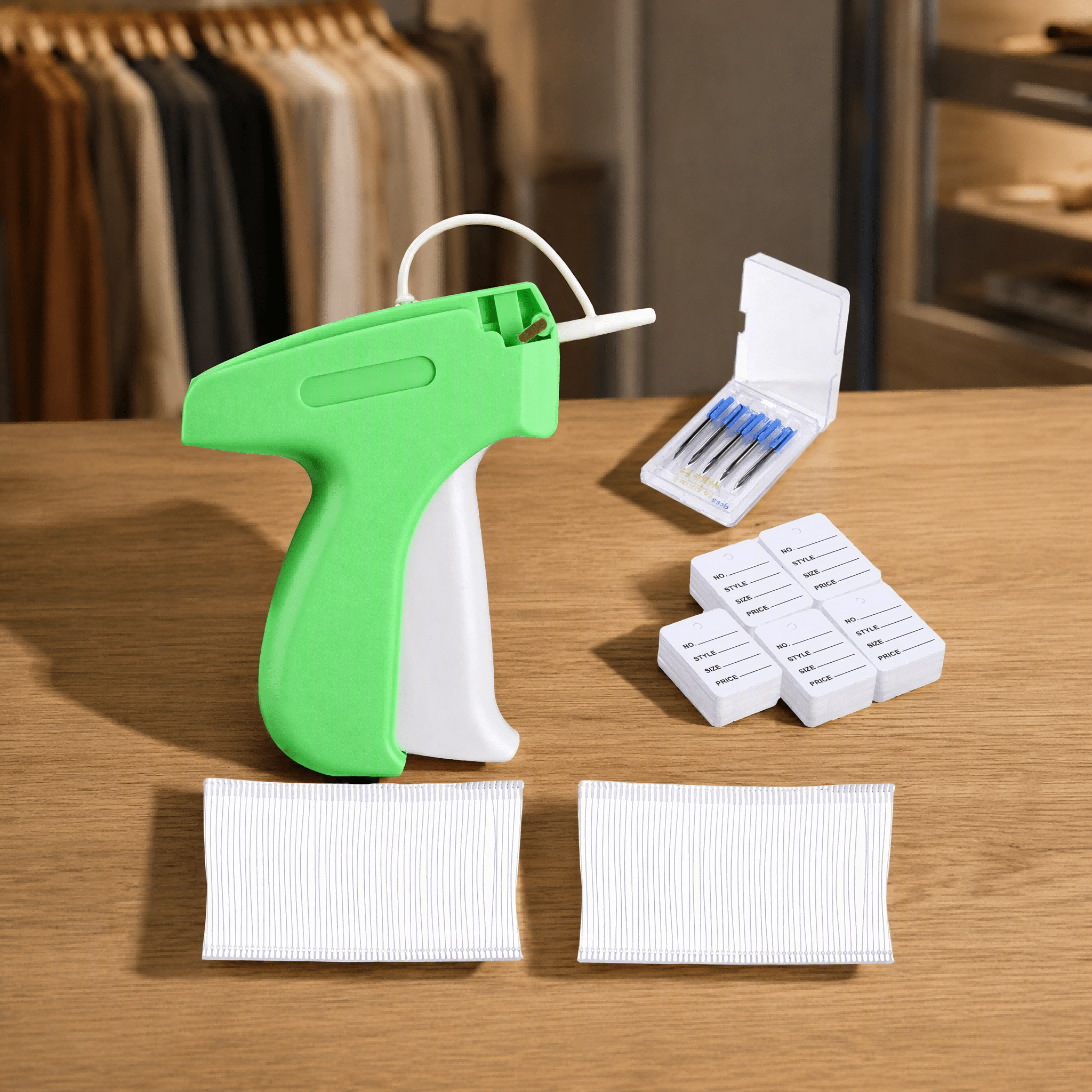 Image of Clothing Label Gun Kit, Tag Machine With 5 Replacement Pens, 3000 Fastener Barbs & 50 Labels, Tagging Supplies For Retail Stores & Tailors