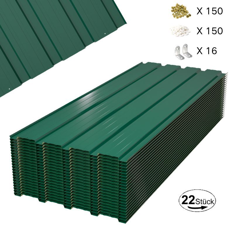 TEMU Building Plate, , Corrugated , Roof Plate, Basic , Suitable For , Farms, Home Installation And Renovation, 0.25 Mm Thick, 22pcs Of Iron Plates,