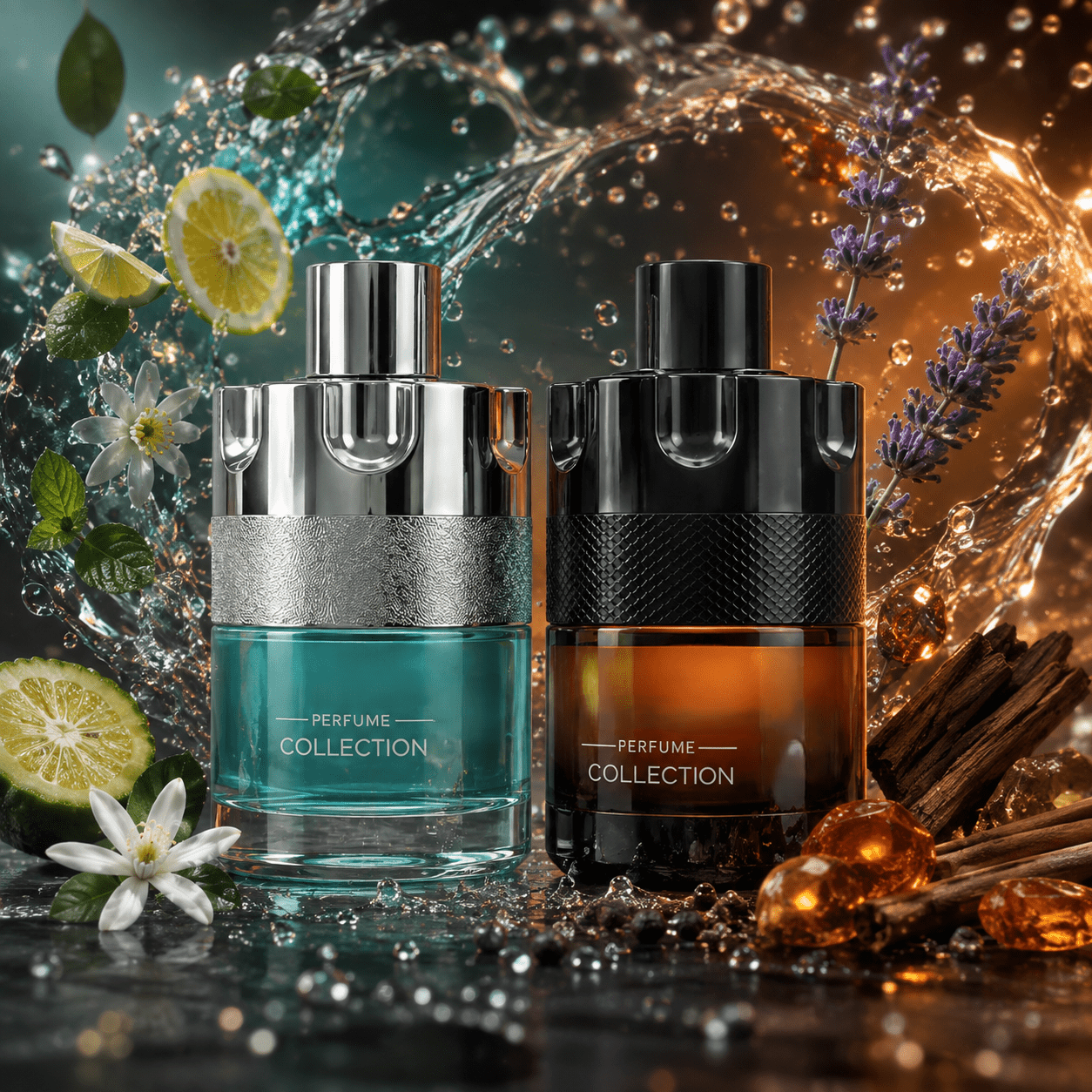 TEMU Coffret de 2 Parfums 30 ml – Une Senteur Fruitée et une Senteur Boisée Épicée, Eau de Parfum pour Homme et Femme