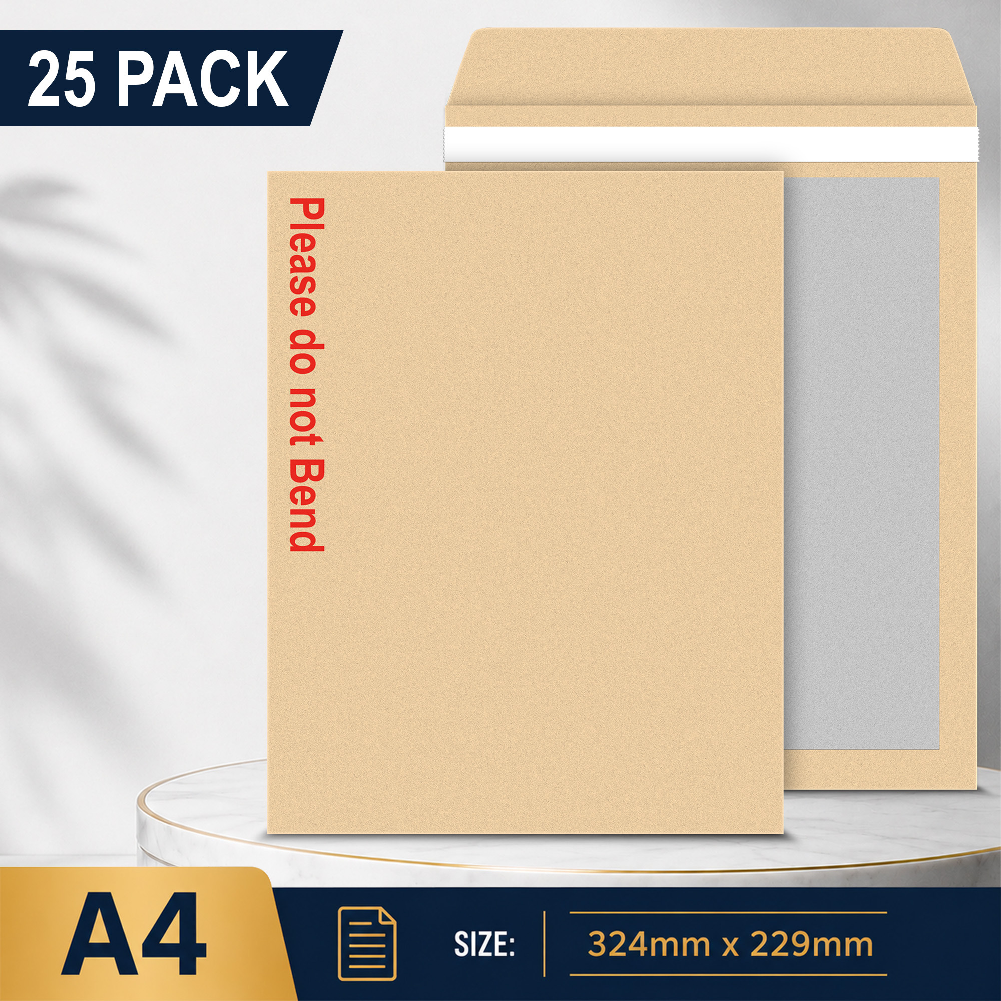 TEMU A4 Please Do Not Bend Envelopes – 324mm X 229mm Hard Board Backed Envelopes Pack Of 25