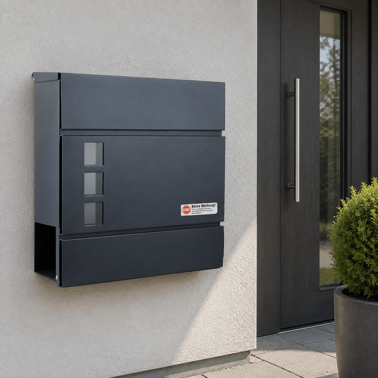 Image of 31 × 33 × 7 Cm In - With Newspaper Compartment, Sight Windows, Lock & Optional Nameplate