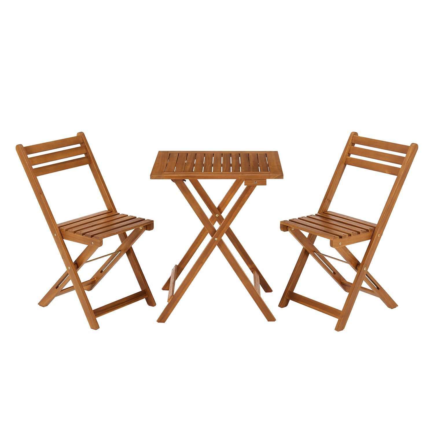 TEMU Balcony Furniture Set 3-piece Wooden Seating Group For 2 People, Foldable, Space-saving Garden Furniture Table Chairs Balcony Set Folding Chair,