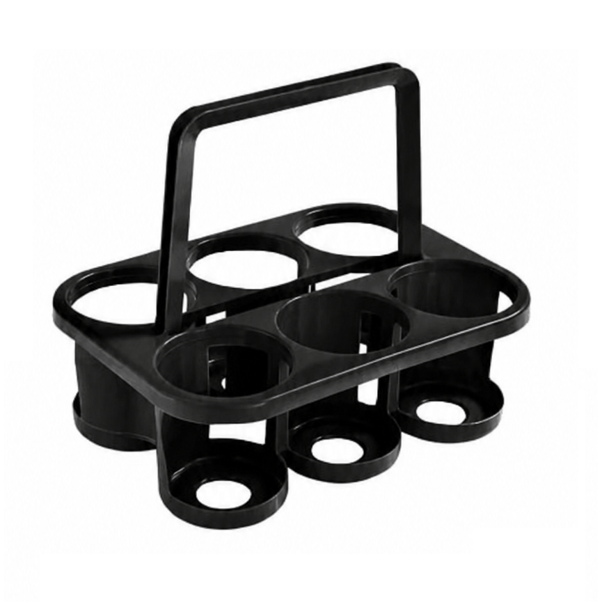 Bottle Holder Black Plastic For 6 Pet Bottles 1 Liter 1.5 Liter, Bottle Basket 32.5 .5 X 28 Cm