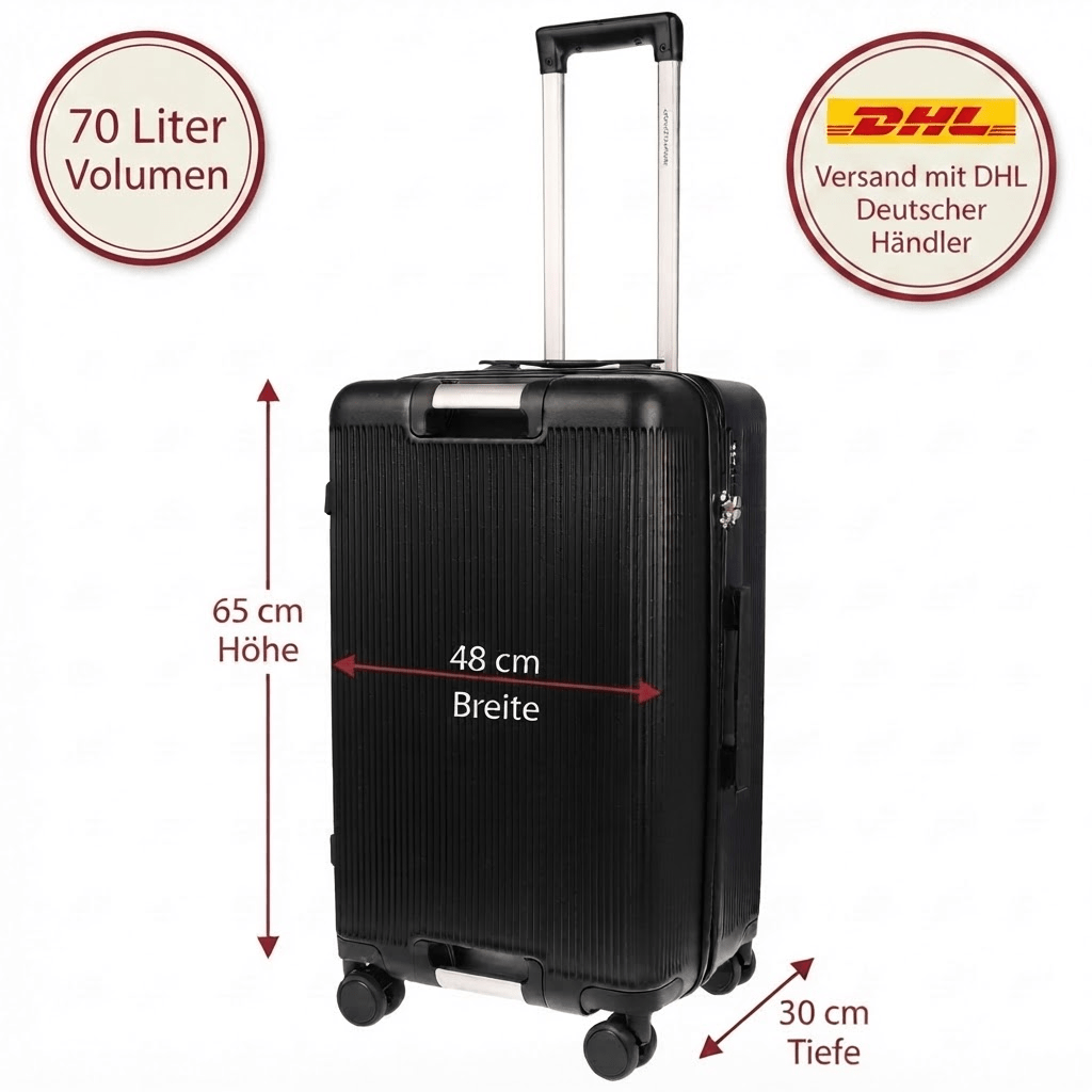 Christian Wippermann L Jumbo 4-wheel Suitcase Large 38x65x30 Cm With Security Lock Over 70 2.9 Kg Light For