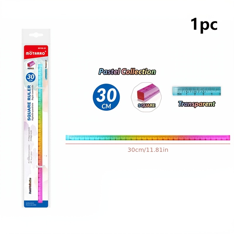 Geometric Drawing Tools, Colorful Ruler and Cube