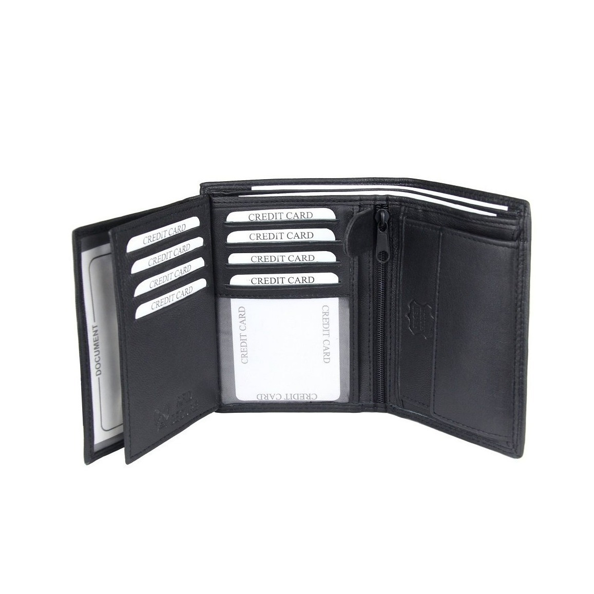 Image of Men's Leather Wallet With Rfid Protection, 11 Card Slots, Safe And Compact For Everyday, Office And Travel.