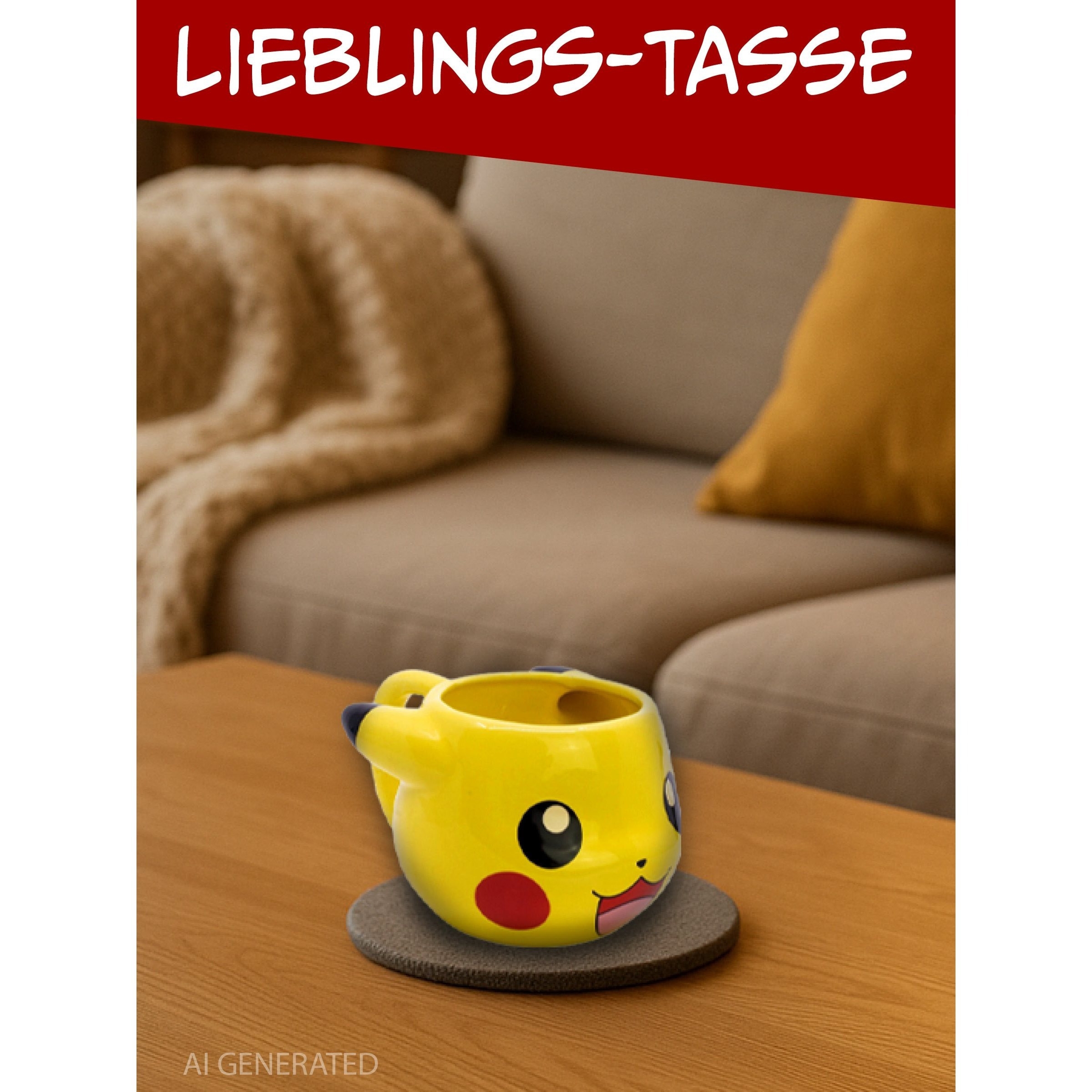 3d Mug - Pikachu Coffee Mug Ceramic Cup 480 Ml Yellow