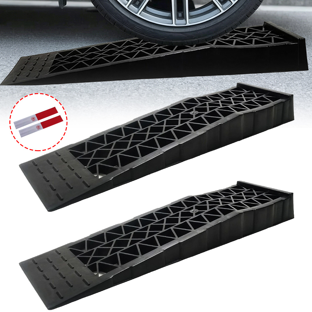 TEMU 2pcs Car Ramps, Heavy Duty Driveway Ramps, Strong Plastic Loading Access Ramps, Car Ramp For Home, Garage, Workshop, , Clearance Wide Car Van