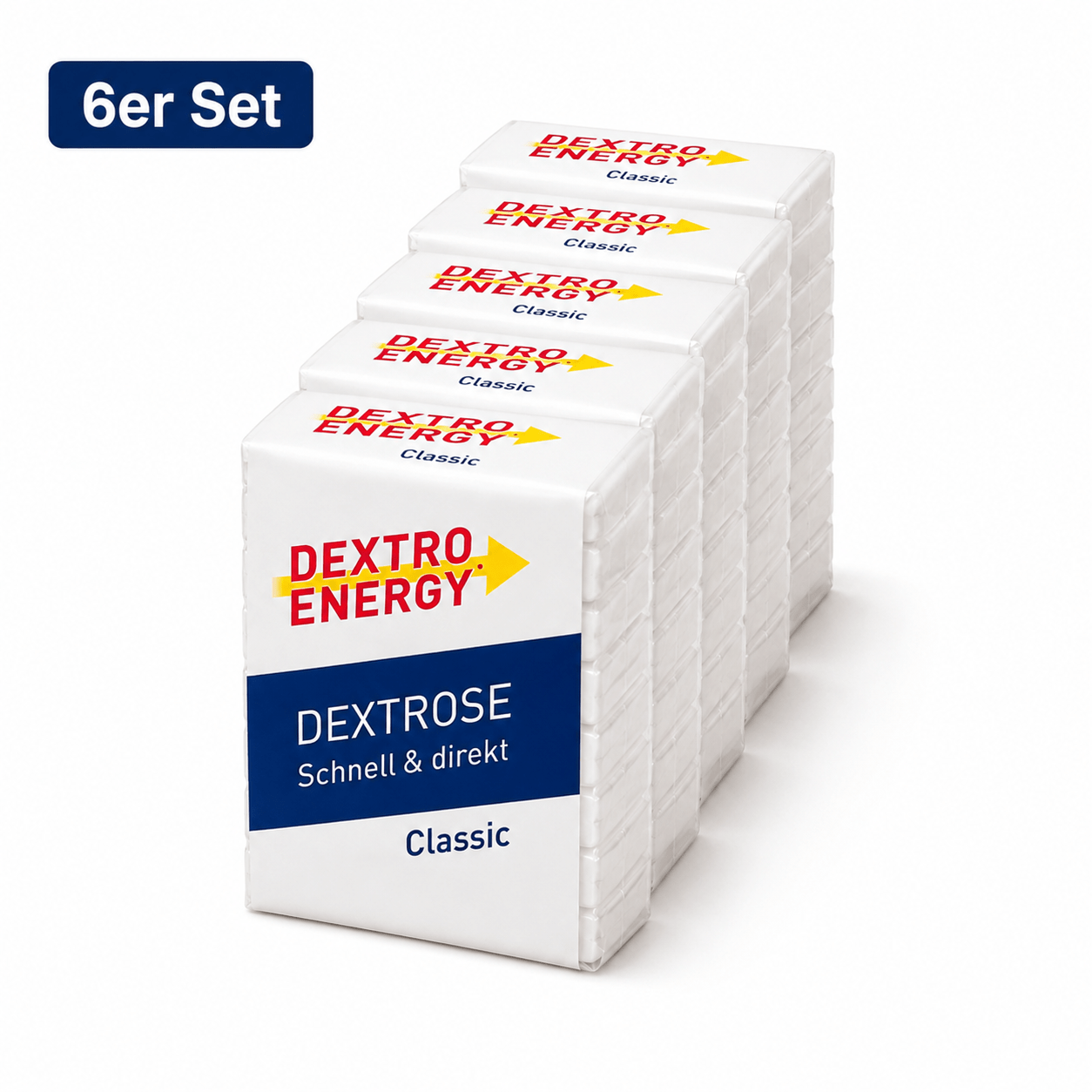 Image of Dextro Energy Classic 6-pack – Glucose With 89% Dextrose – Quick Carbohydrate Source For Sports, Work, Studying & On-the-go