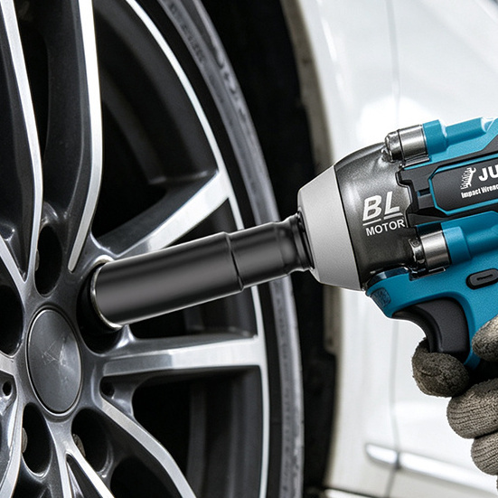 TEMU 1200nm Brushless Cordless Electric Impact Wrench Set, 1/2‑inch High Torque Impact Wrench With Led Work Light, 3 & 2 Reverse , Includes 2