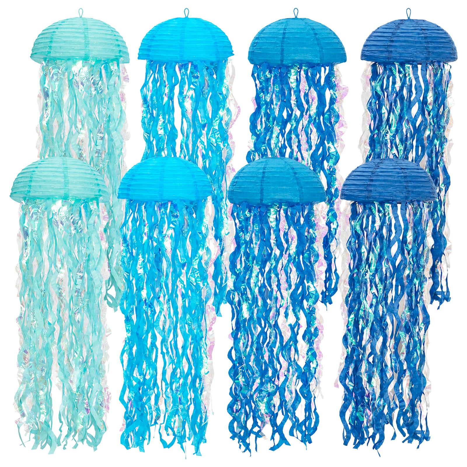 Image of 8 Jellyfish Lanterns For "under The Sea" & Mermaid Parties - Perfect As Decoration For Birthdays, Weddings, And Baby Showers
