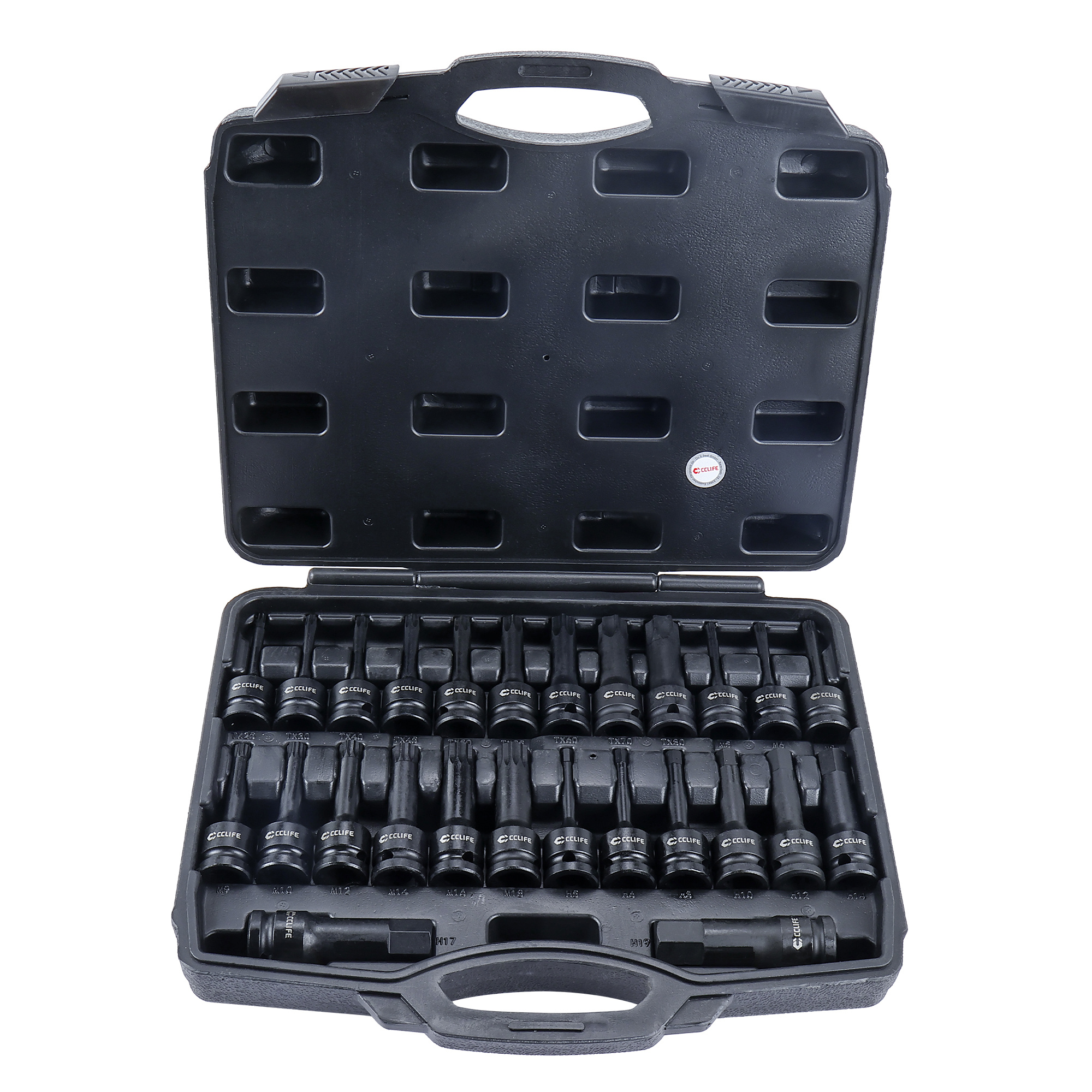 Image of Impact Wrench Bit Set 1/2" Torx Hex Cr-mo Socket Set With Torx, Hex & Profiles For Vehicle And Workshop Work