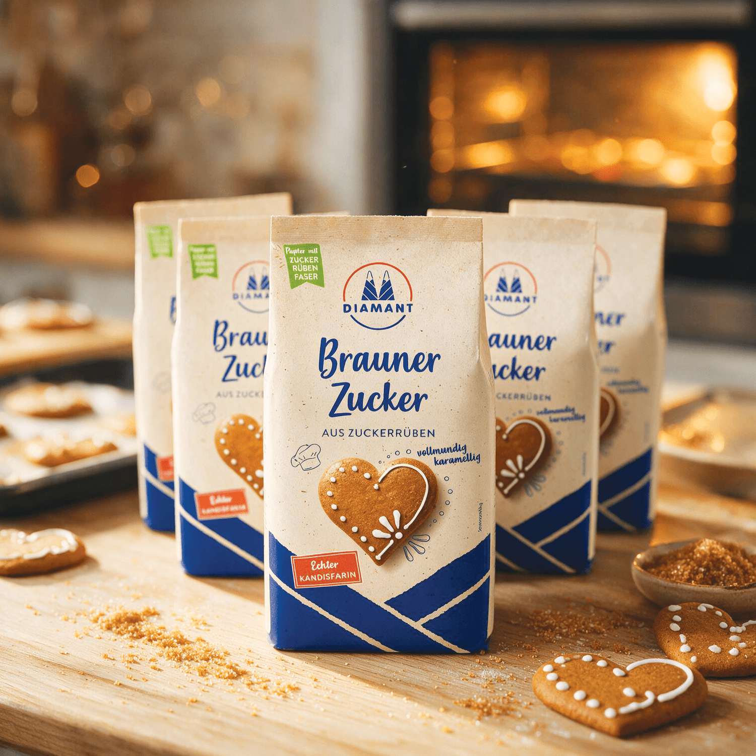 Image of 5-pack - Brown Cane Sugar Diamond 5x500g