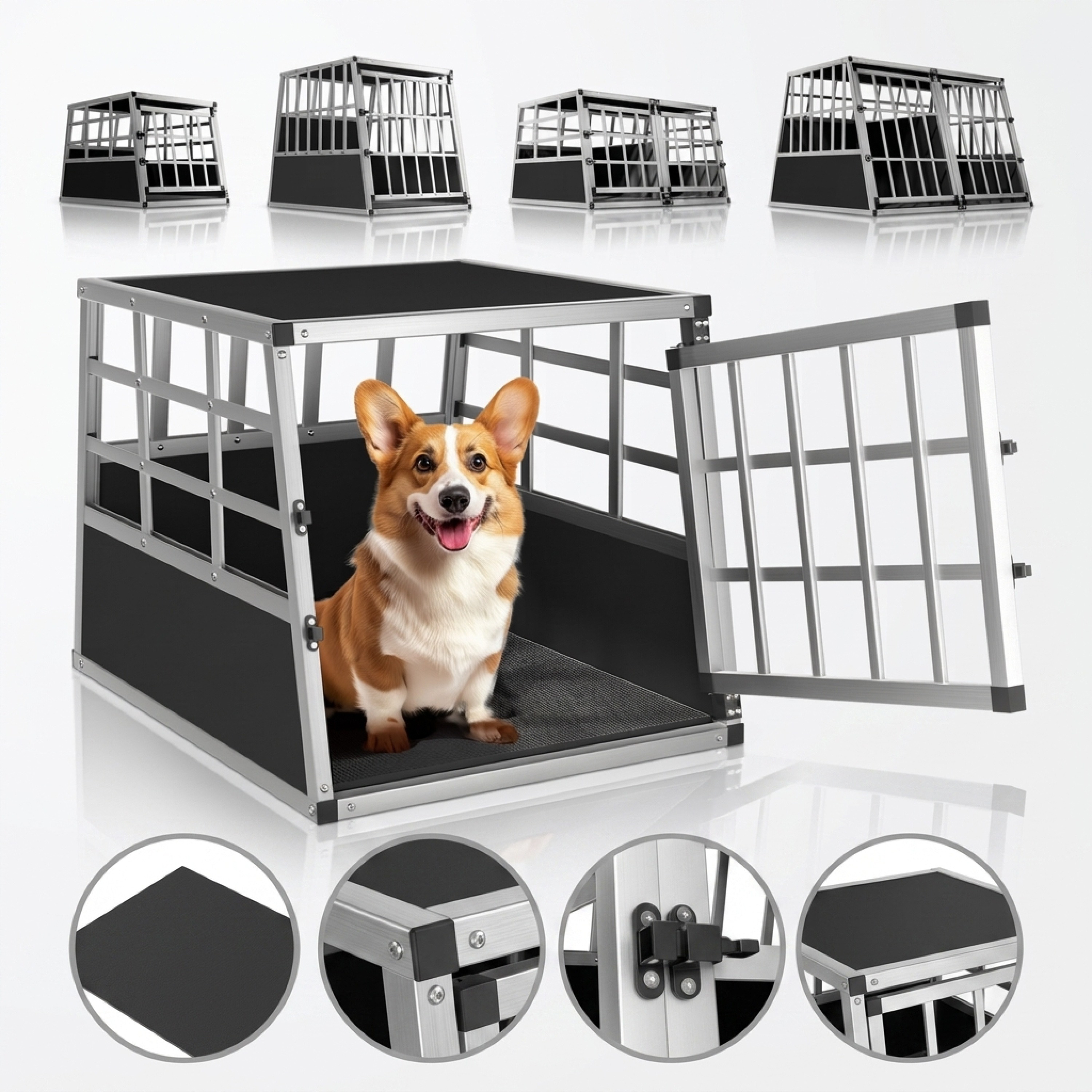 Image of Dog Transport Box M Aluminium 54x70x51cm, 10kg