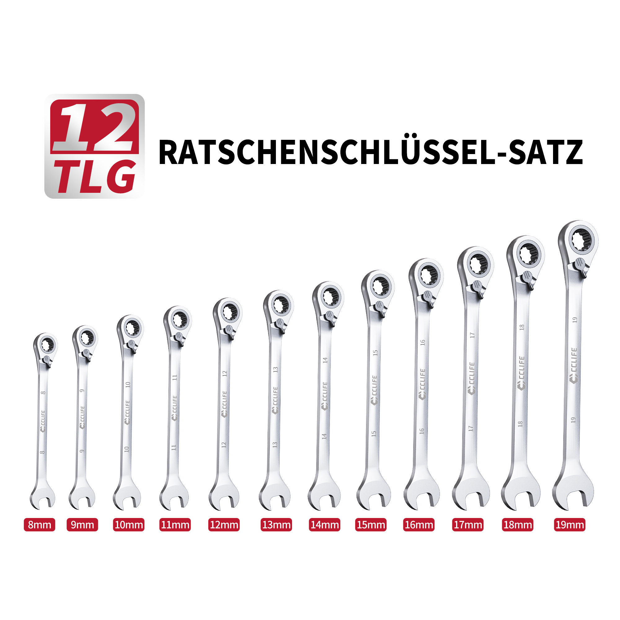 Image of Switch Socket Wrench Set 8-19 Mm 72 Teeth Plastic Box