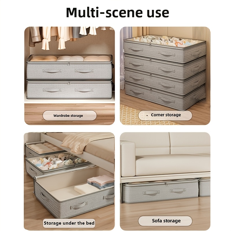 3pcs Foldable Under-Bed Storage Organizers for Clothes