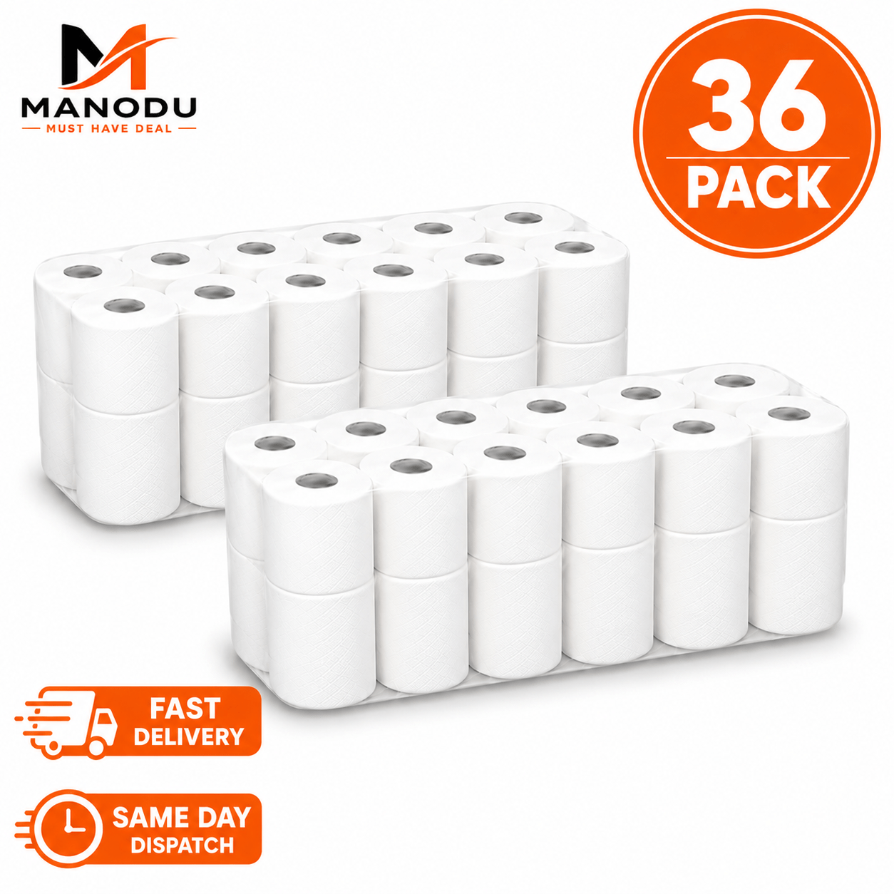 TEMU 36 Pack Toilet Rolls Soft Toilet Tissue For Everyday Bathroom Use, Strong And Absorbent Toilet Paper Rolls, Bulk Pack Bathroom Tissue, Household