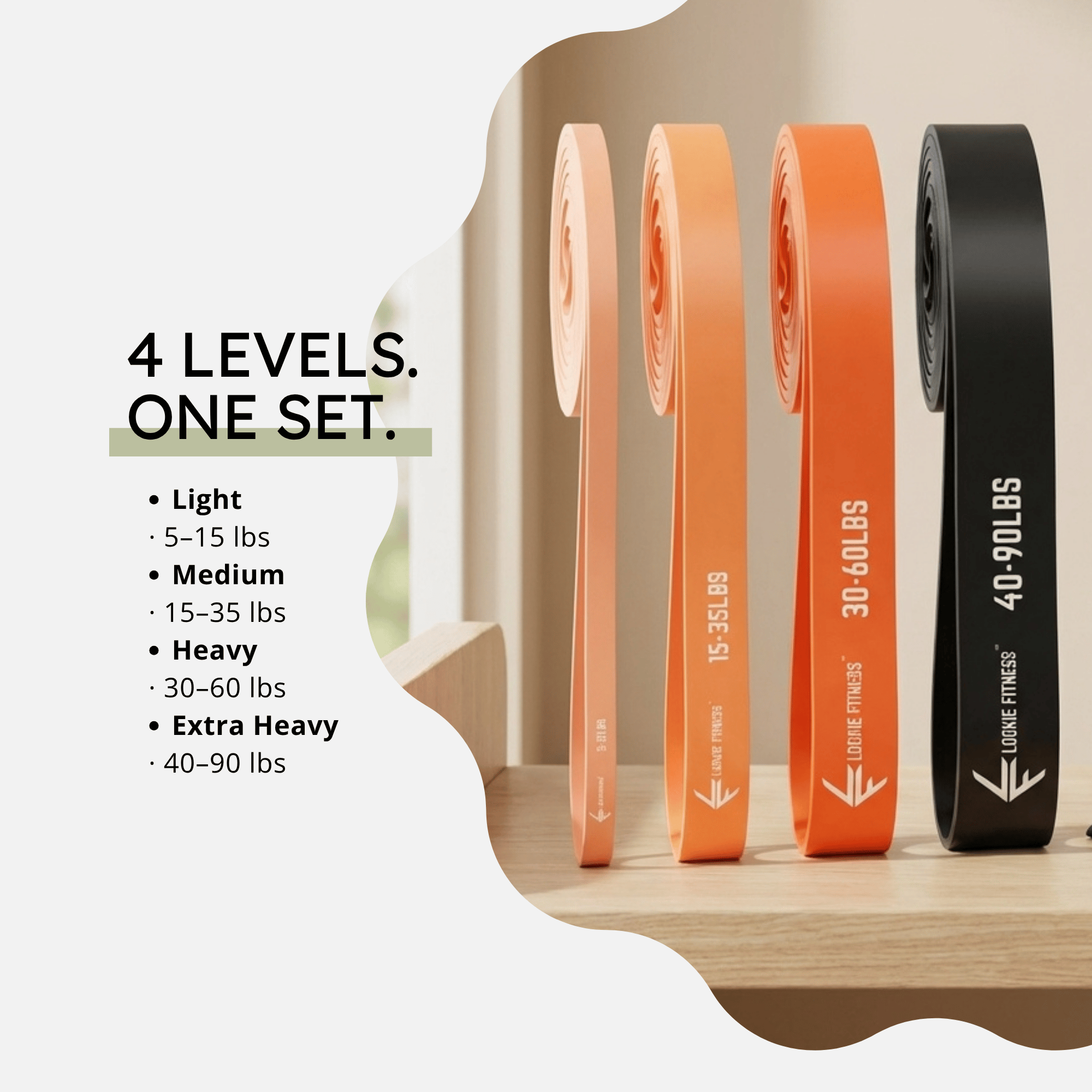 TEMU 4pcs Resistance Bands Set | Exercise Bands For Strength Training, Stretching & Home Workouts