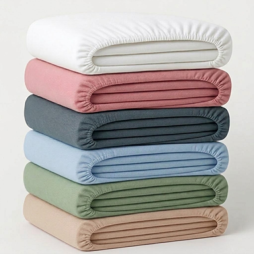 TEMU Lot de 4 Draps Housse Jersey 100% Coton Bonnet 25 cm 30cm pour Hypoallergénique - Couleur aléatoire