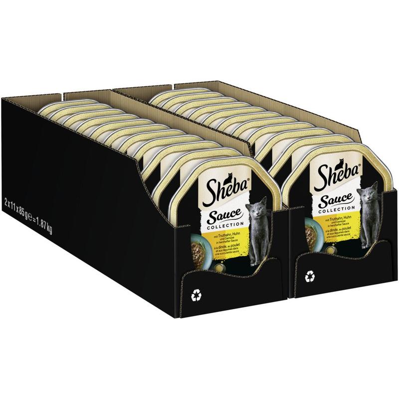 Sheba® Bowl Sauce Collection With Turkey, Chicken And Vegetables In Hearty Sauce 2 X 11 X 85g