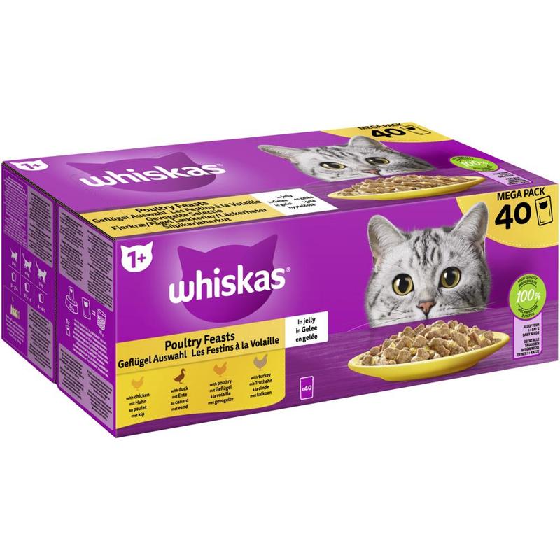 Whiskas® Portion Pouches Multipack 1+ Poultry 40 X 85g