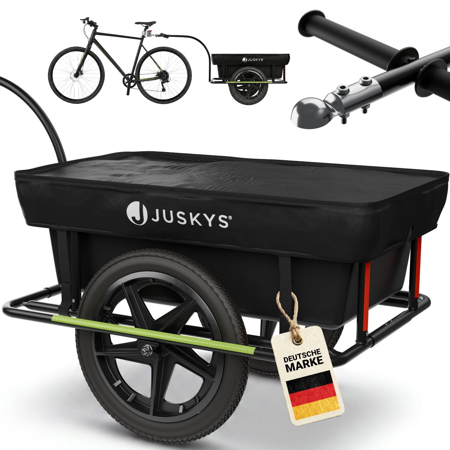 Transport Trailer With Plastic Tray, Pneumatic Tires & Tarpaulin