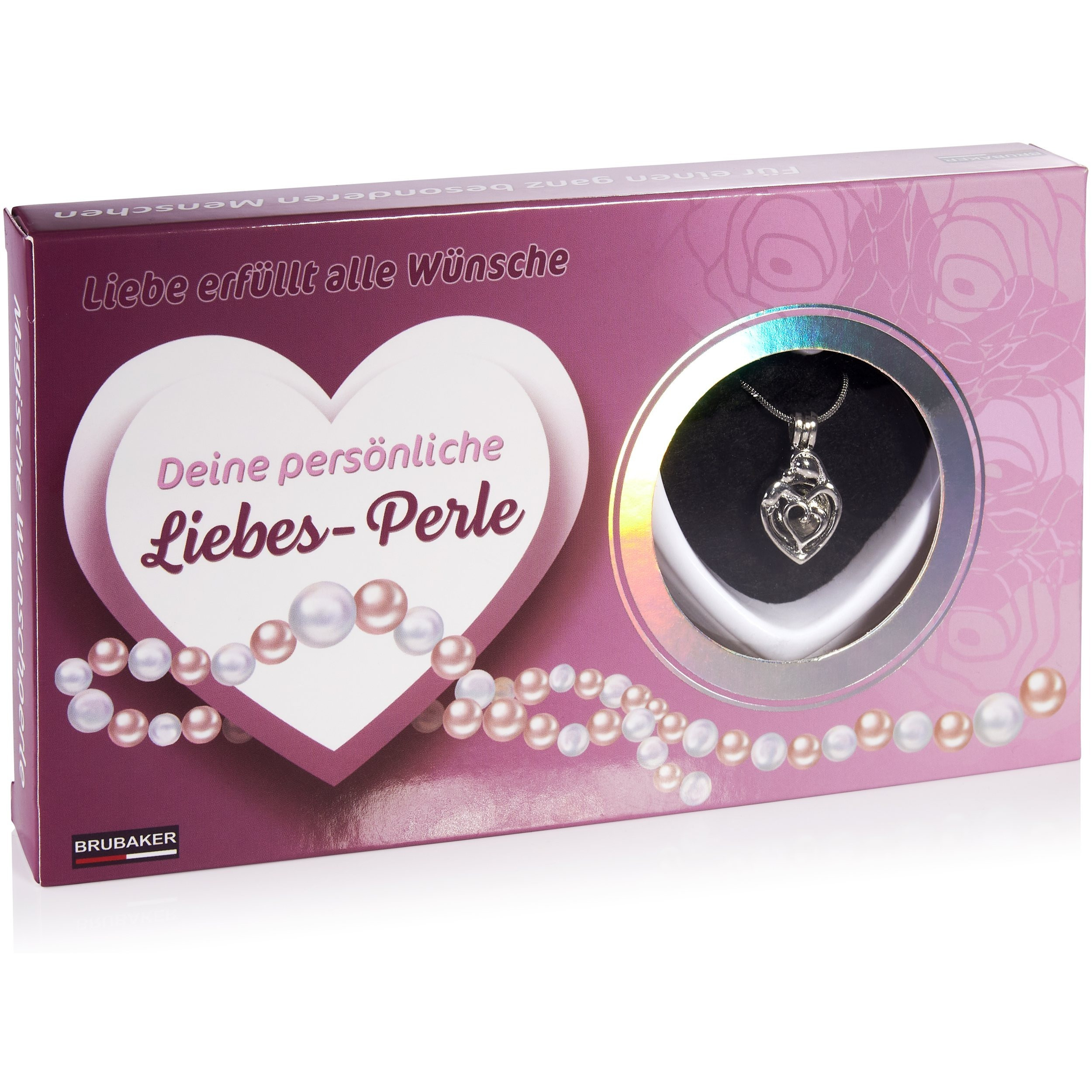 Image of Brubaker Wish Pearl Love - Necklace With Heart Pendant + Shell With Real Pearl As Jewelry Gift Set