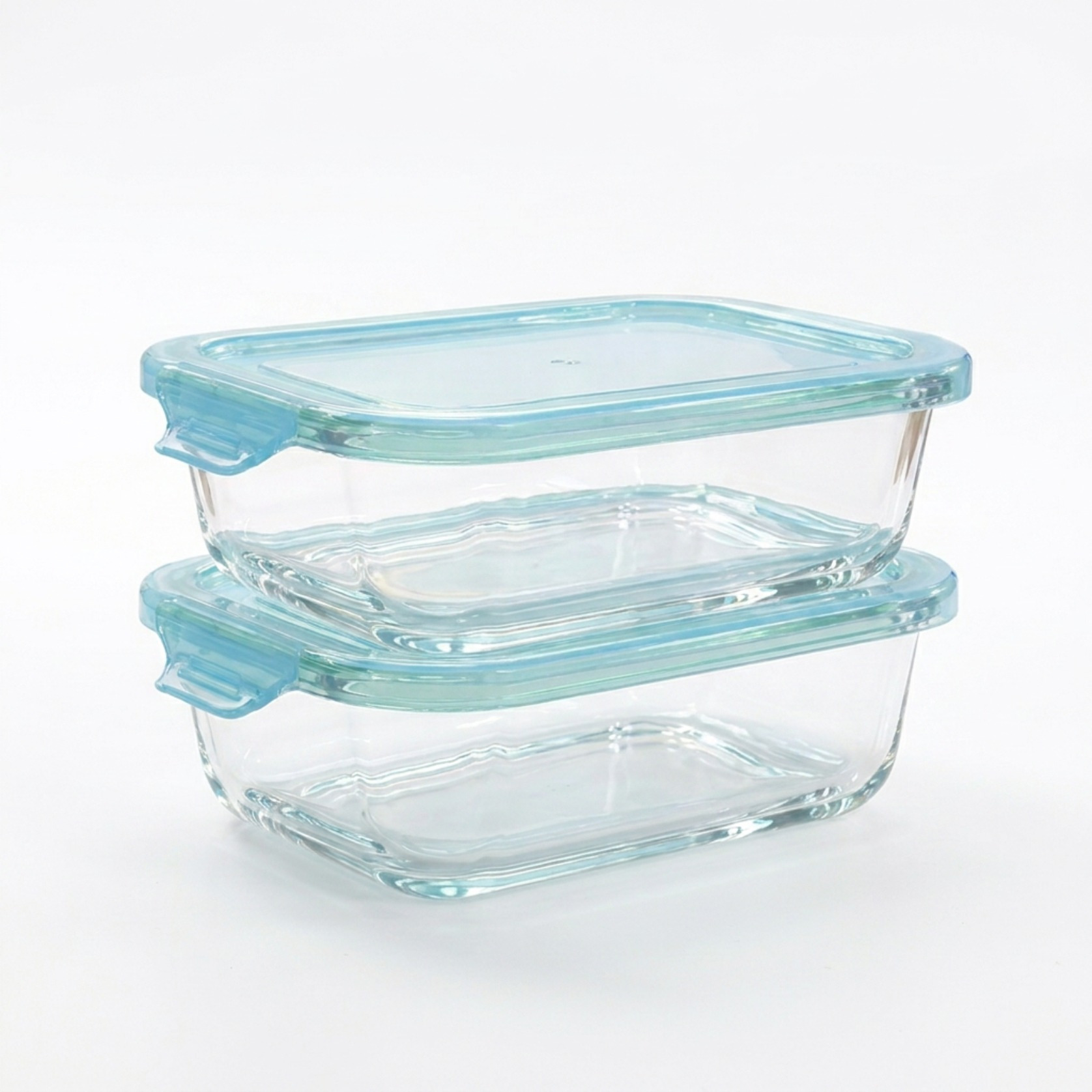 TEMU 4 Piezas (2 Tuppers + 2 Tapas) Fiambreras de Cristal Borosilicato 650ml | Juego de Tupper Rectangular para Microondas y Horno | Sin BPA |