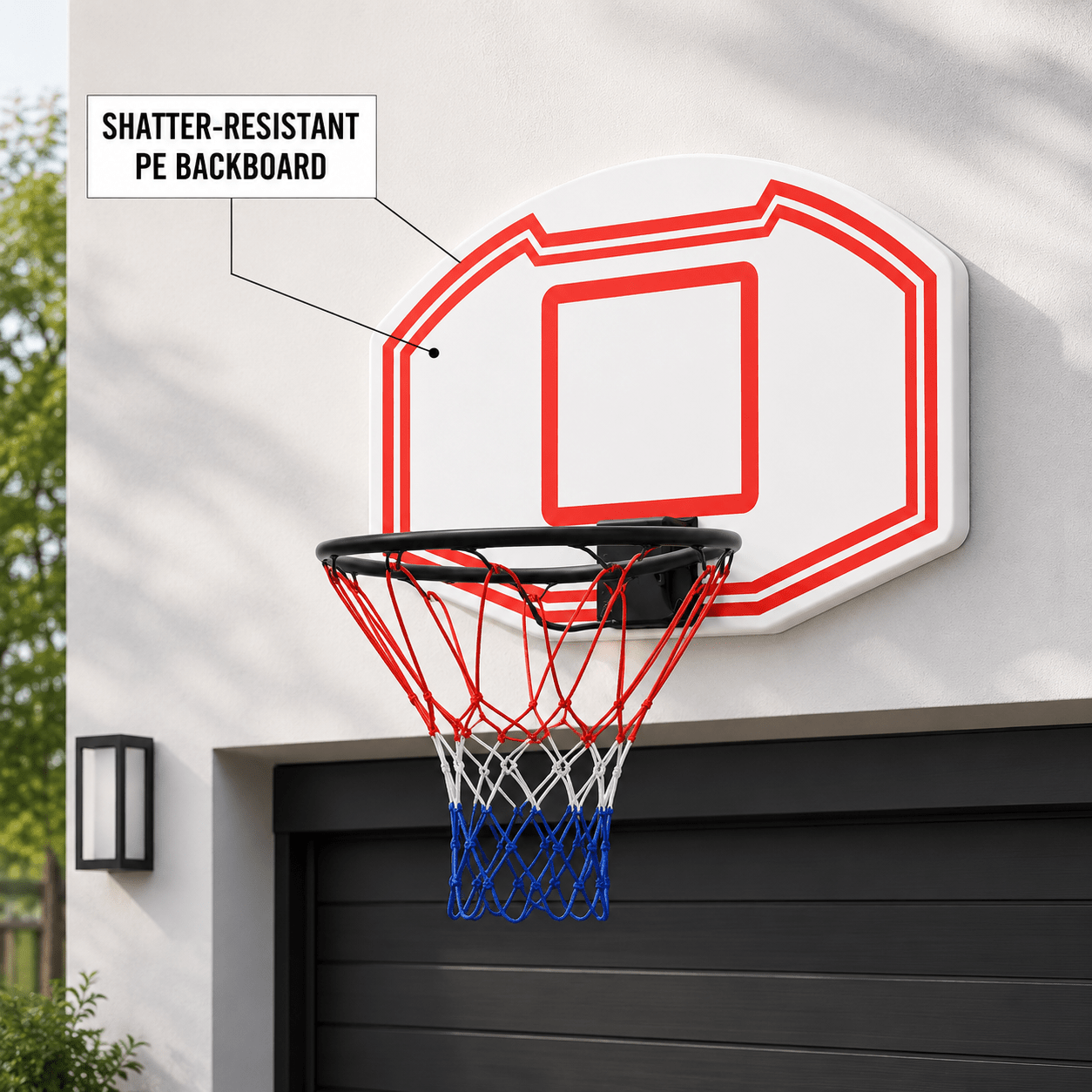 Large Wall Mounted Basketball Hoop with Backboard