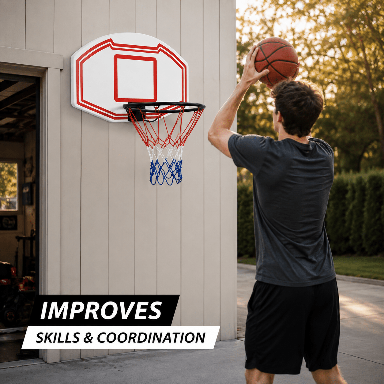 Large Wall Mounted Basketball Hoop with Backboard