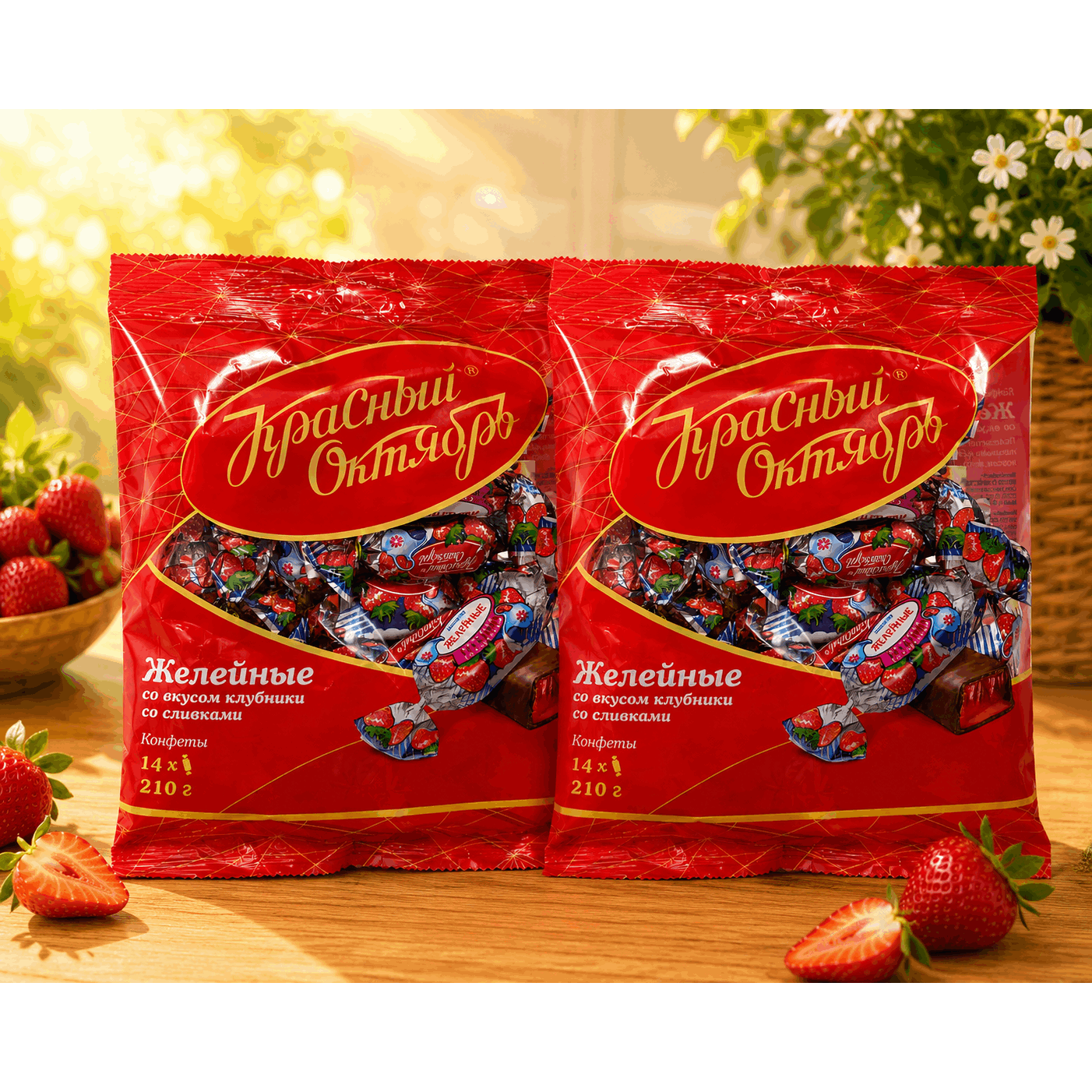 Jelly Candies Red October With Strawberry And Cream Flavor In Chocolate