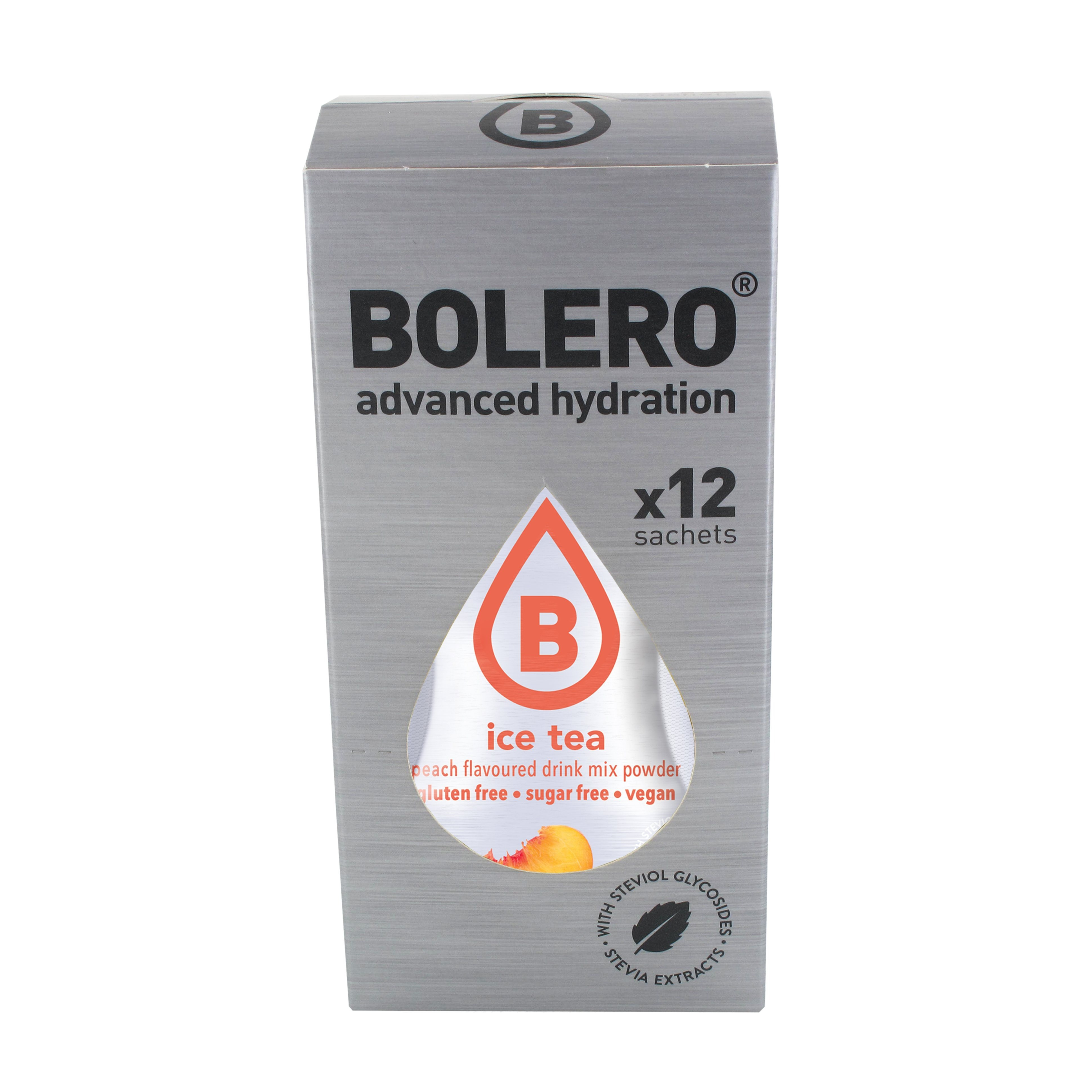 Image of Bolero Beverage Powder With Iced Tea Peach Flavor, Sugar-free, 12 Sticks At 3g (=36g)