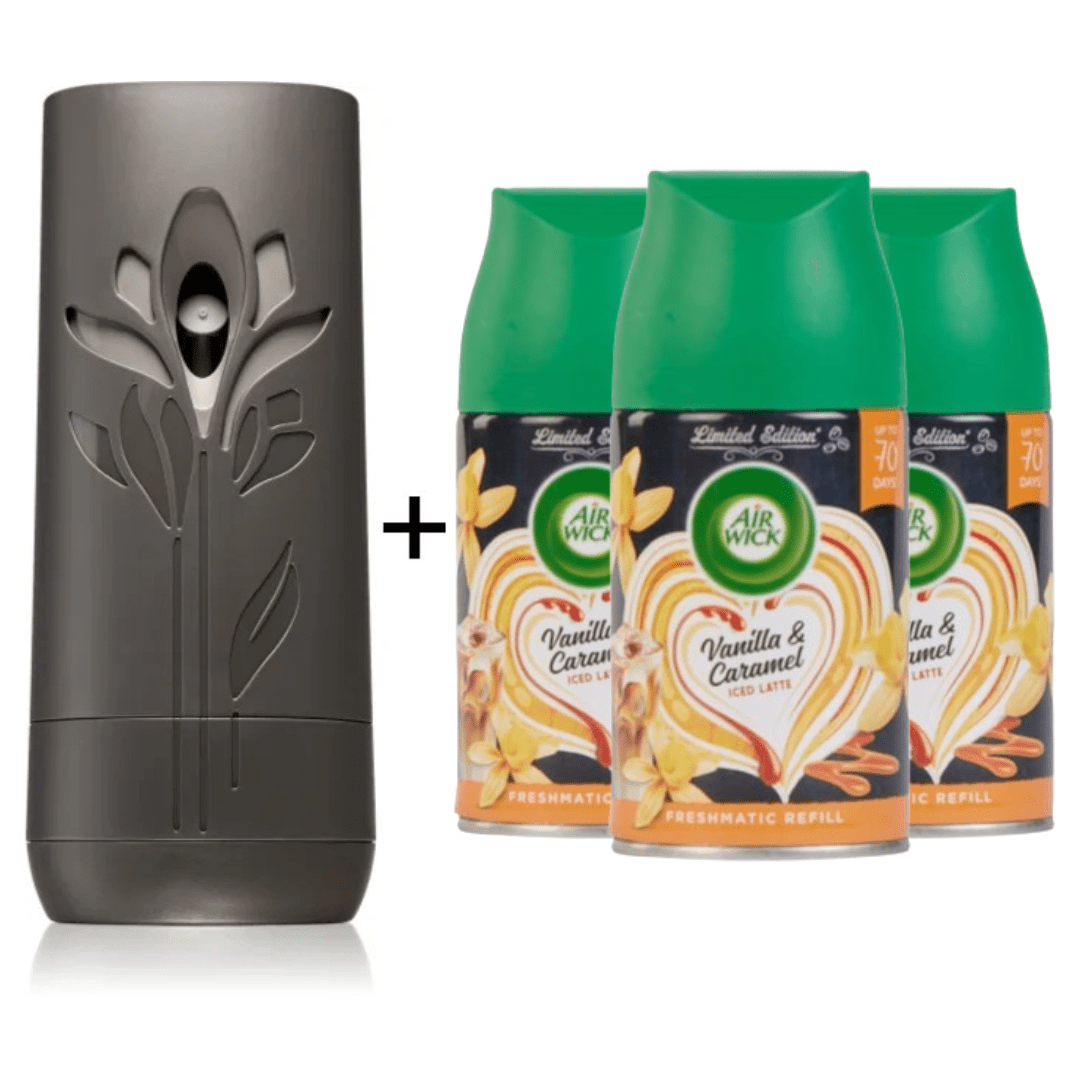 TEMU Air Wick Vanilla & Caramel Iced Latte Starter Kit 1 Device + 3 Refills 250ml