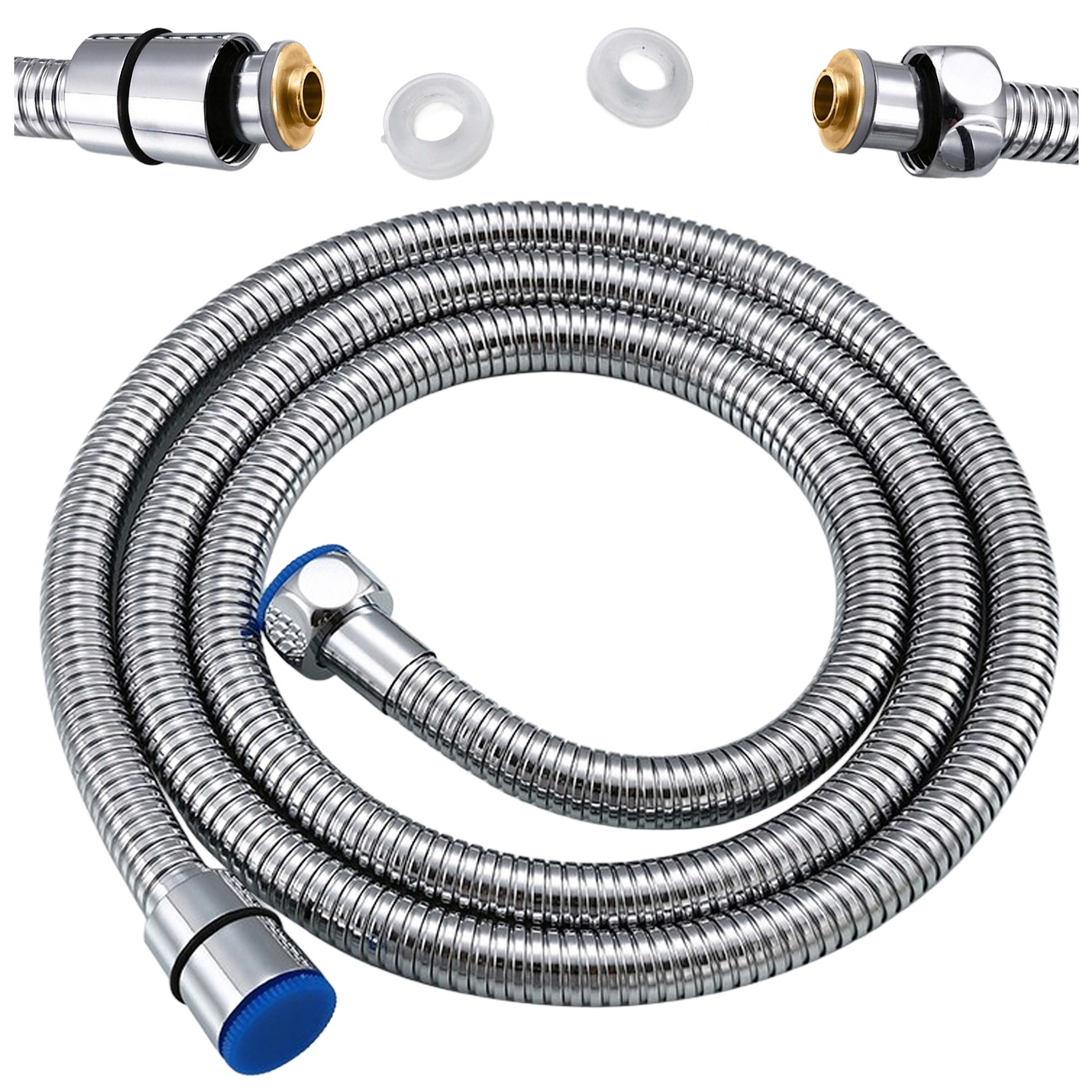 Image of Stretchable Shower Hose, 150-175cm, -free, Chrome Steel