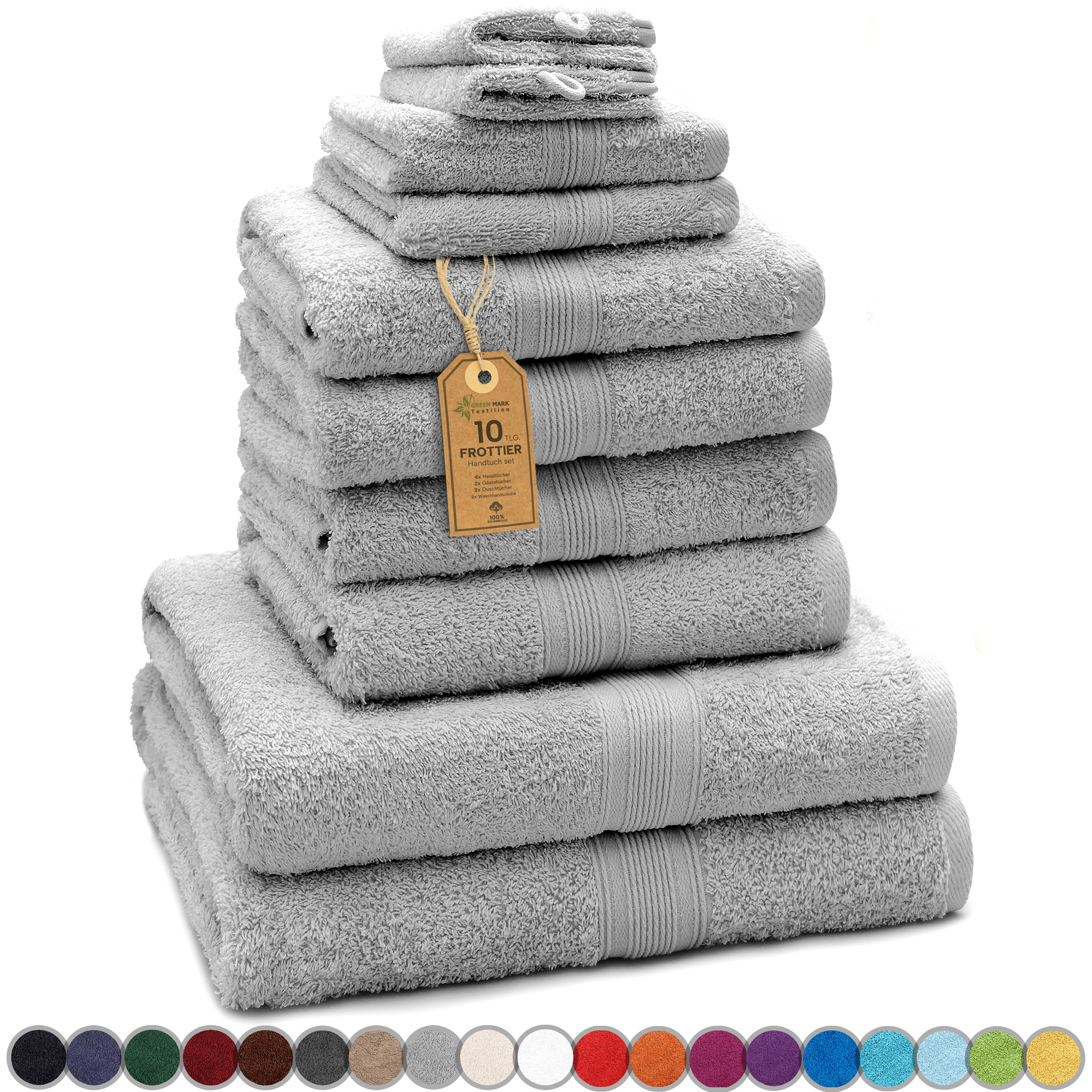 Image of 10-piece Towel Set, 500 Gsm